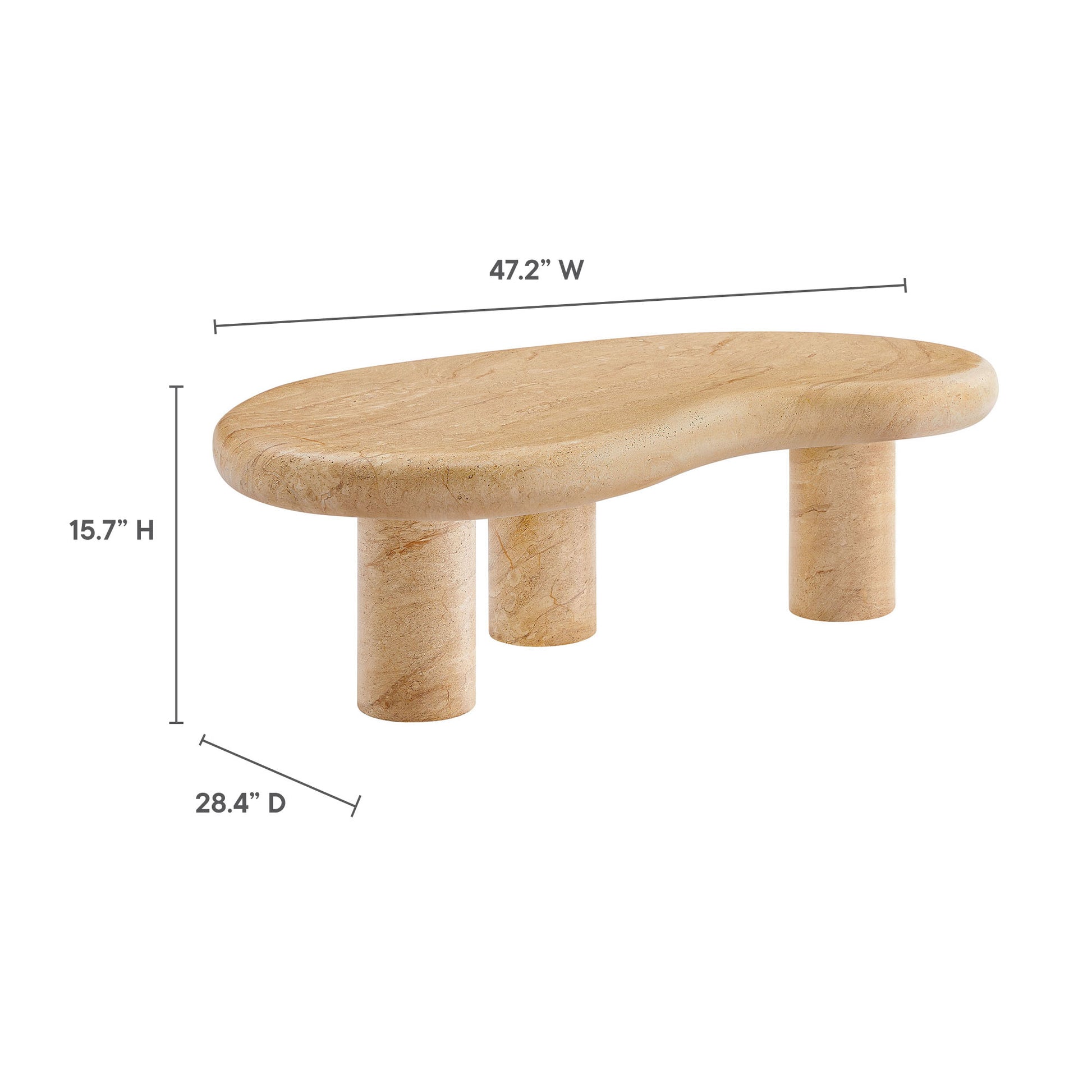 Elowen Indoor - Outdoor Patio Textured Faux Travertine Coffee Table by Modway - Best Buy Furniture