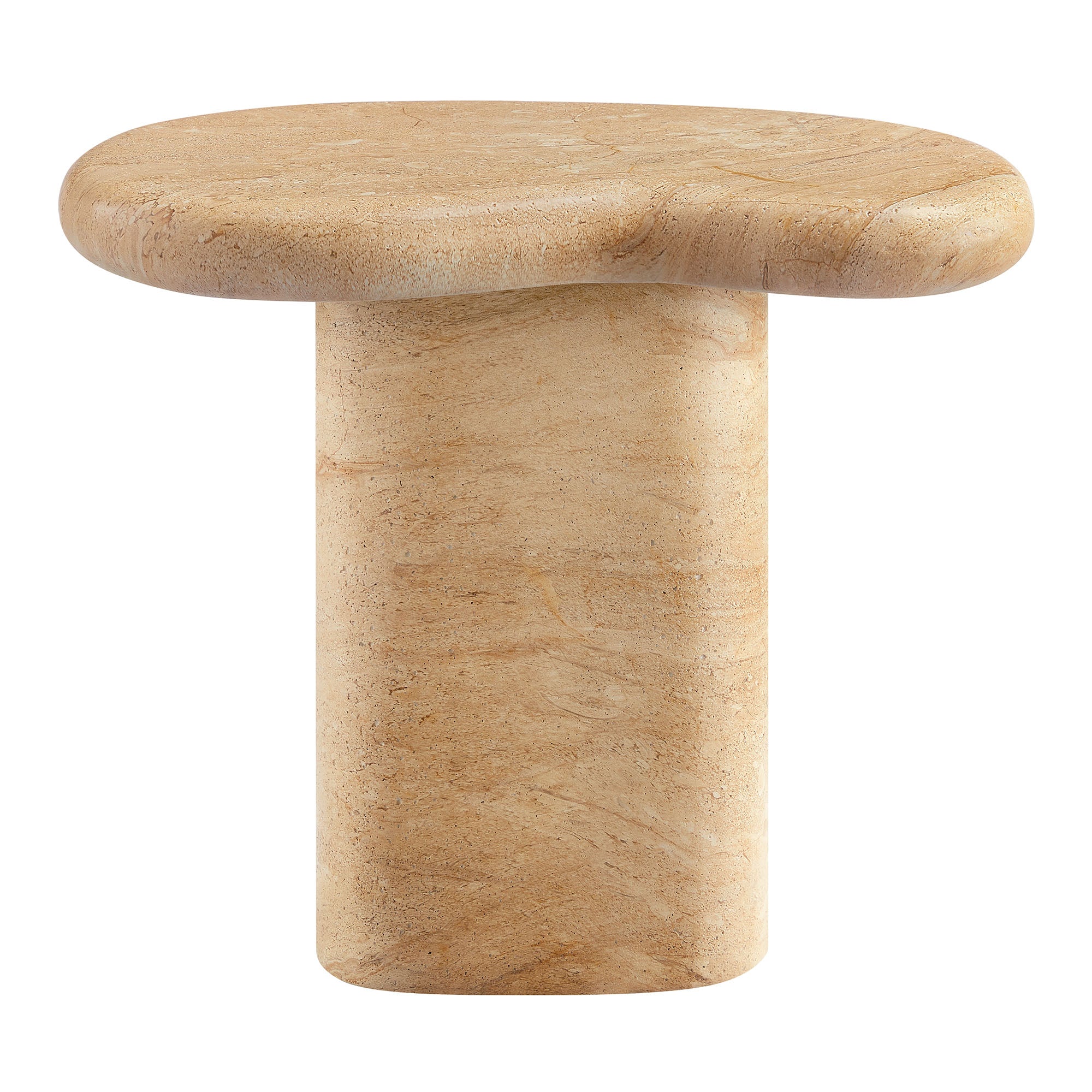 Elowen Indoor - Outdoor Patio Textured Faux Travertine Side Table by Modway - Best Buy Furniture