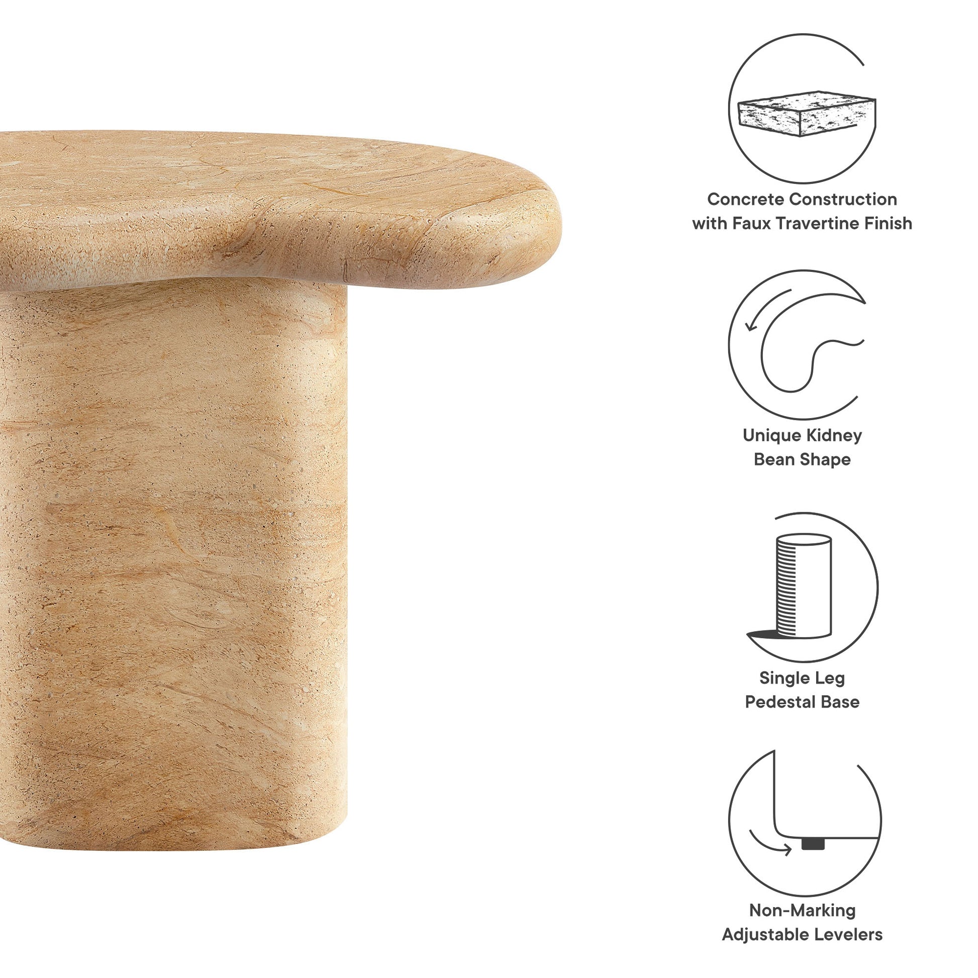 Elowen Indoor - Outdoor Patio Textured Faux Travertine Side Table by Modway - Best Buy Furniture