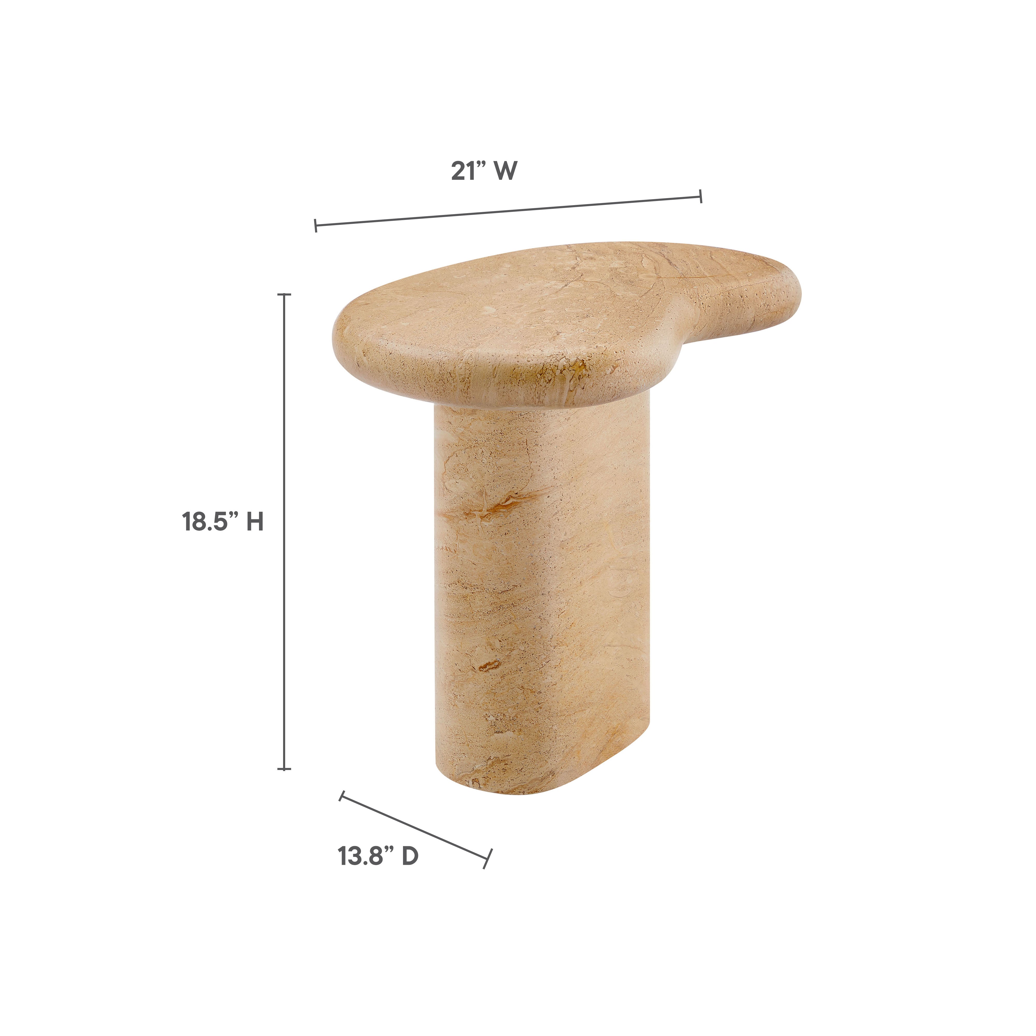 Elowen Indoor - Outdoor Patio Textured Faux Travertine Side Table by Modway - Best Buy Furniture