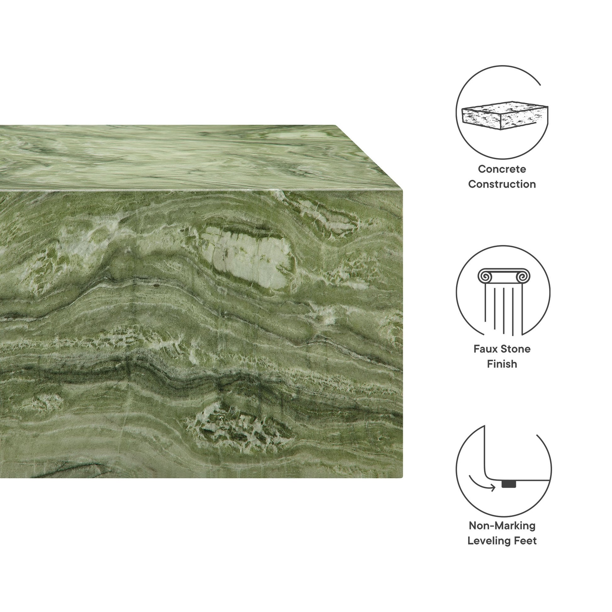 Jordana Square Plinth Indoor - Outdoor Patio Concrete Coffee Table by Modway - Best Buy Furniture