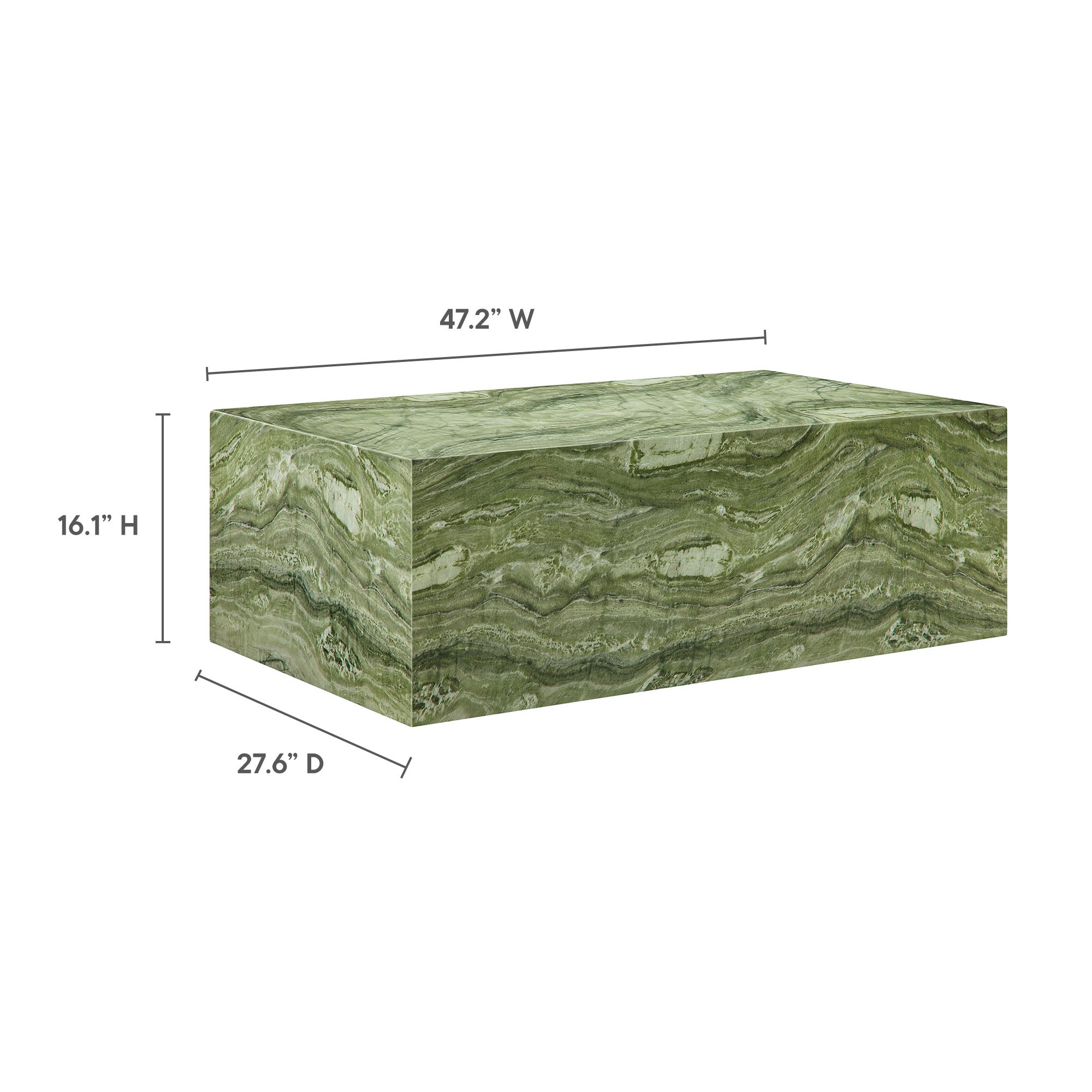 Jordana Square Plinth Indoor - Outdoor Patio Concrete Coffee Table by Modway - Best Buy Furniture
