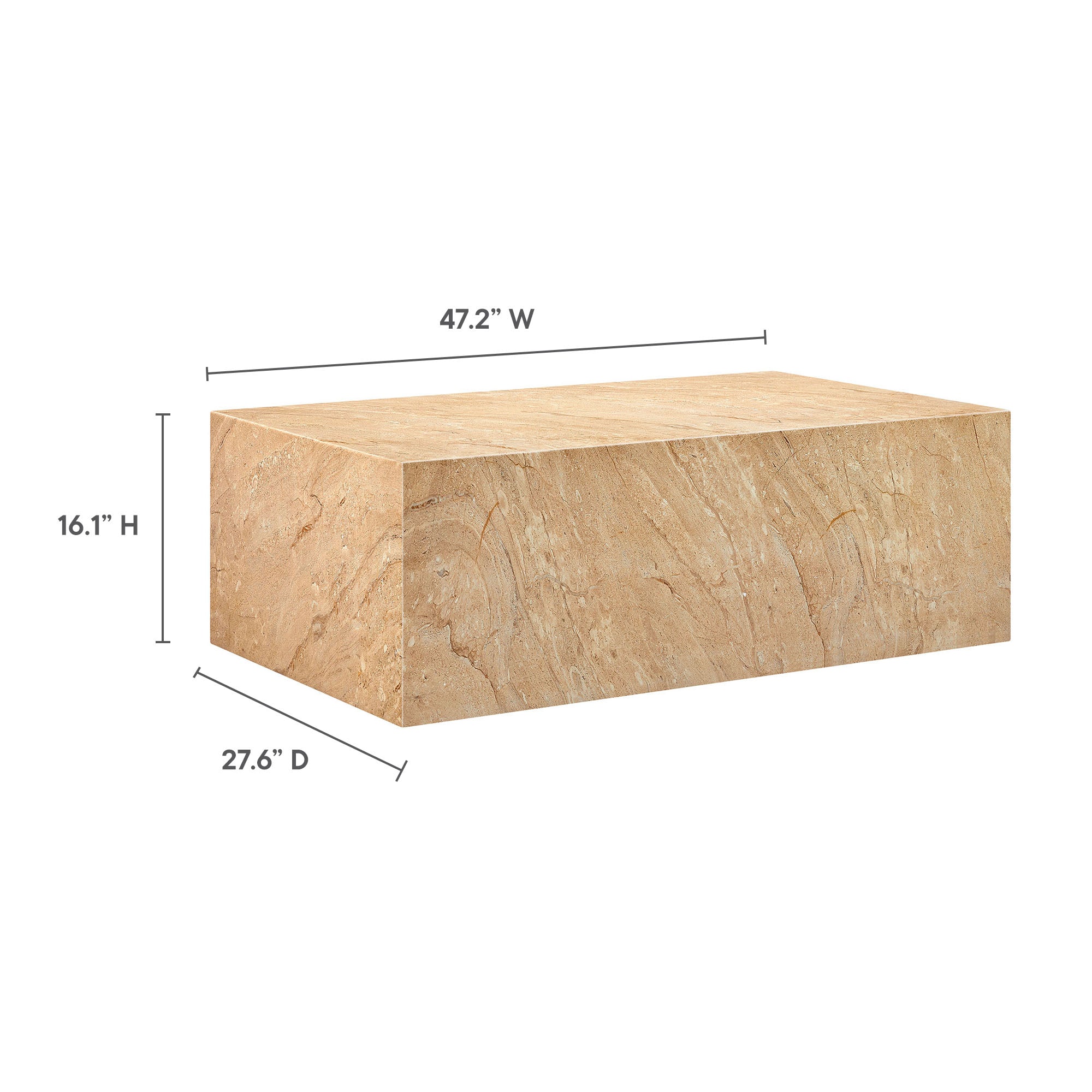 Jordana Square Plinth Indoor - Outdoor Patio Concrete Coffee Table by Modway - Best Buy Furniture