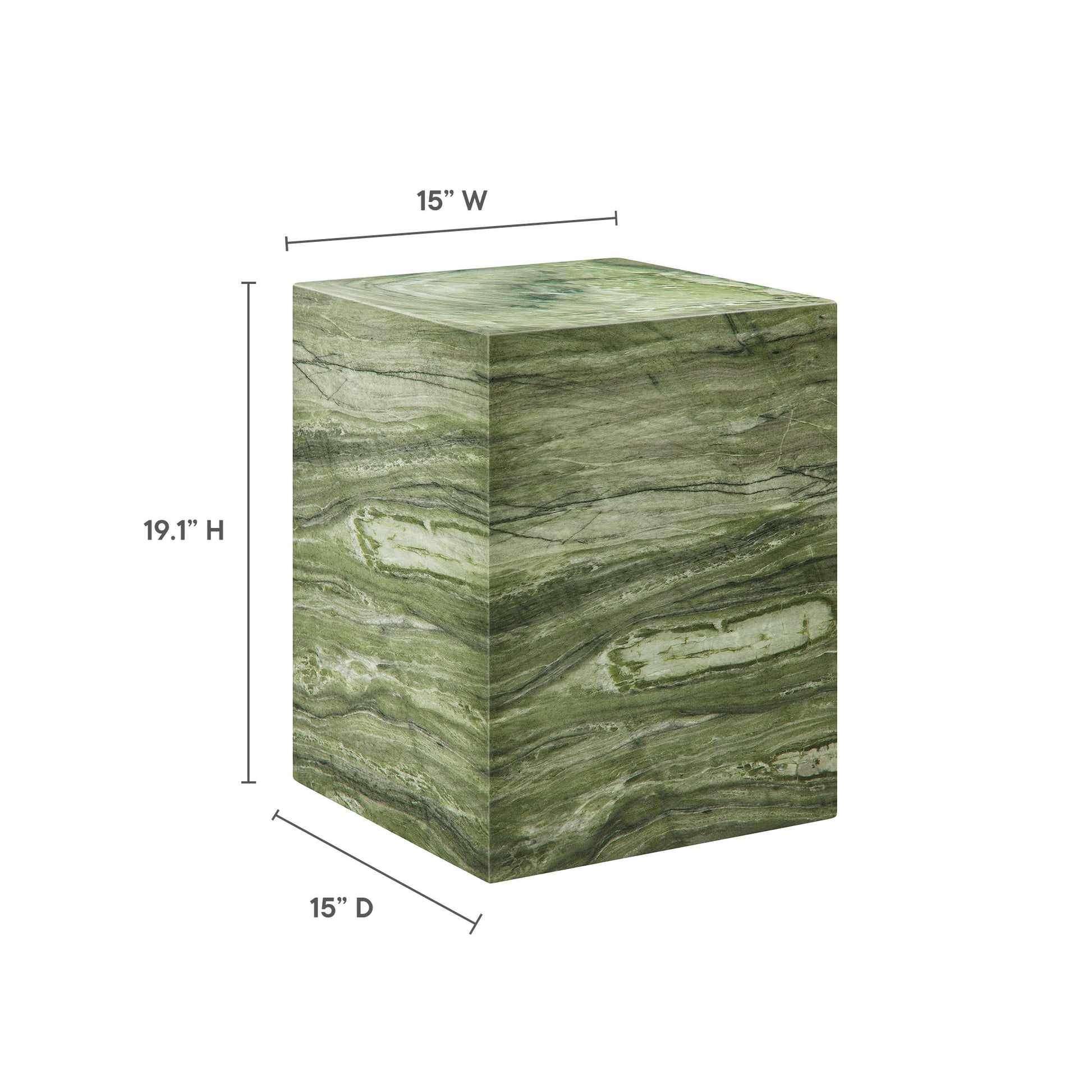 Jordana Square Plinth Indoor - Outdoor Patio Concrete Side Table by Modway - Best Buy Furniture