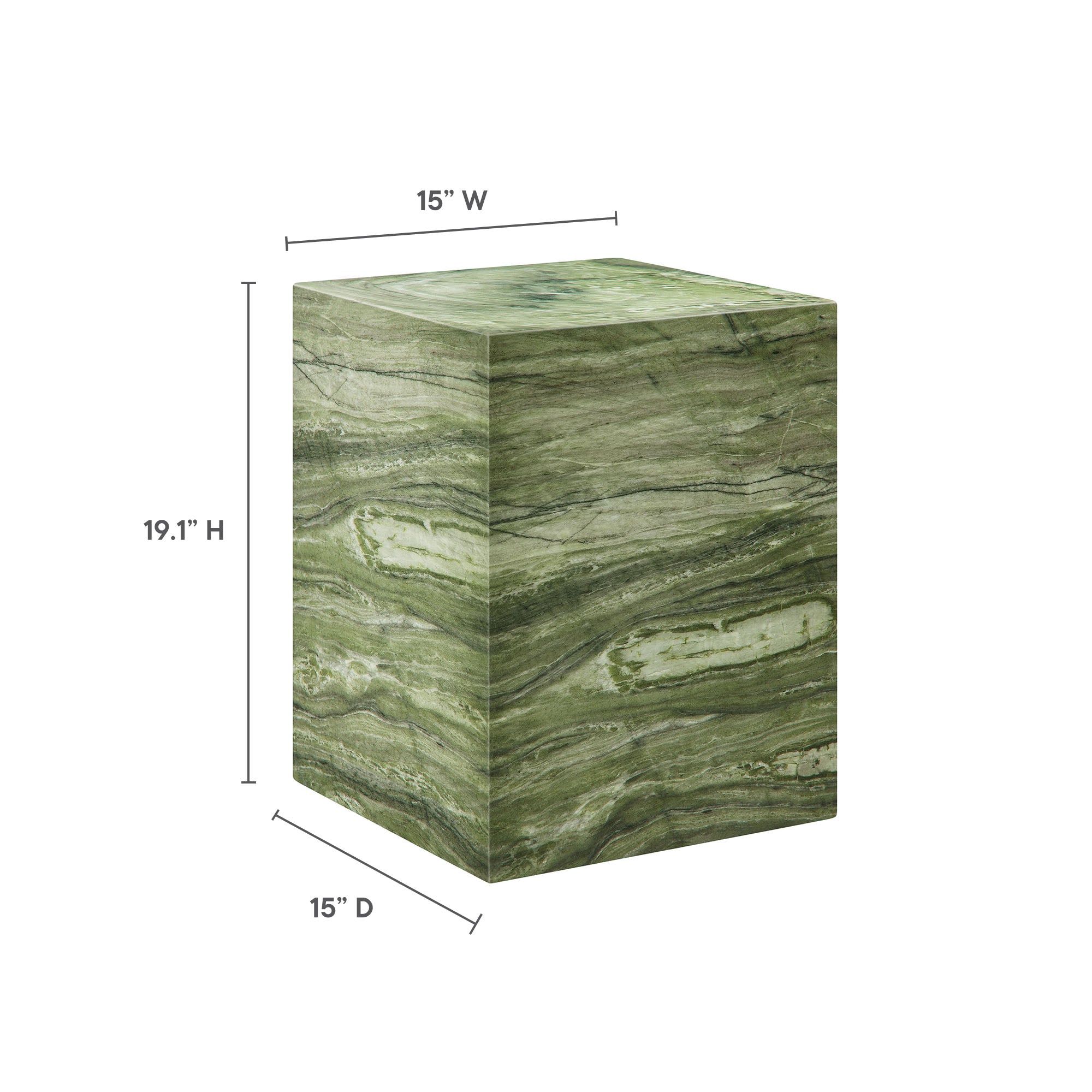 Jordana Square Plinth Indoor - Outdoor Patio Concrete Side Table by Modway - Best Buy Furniture