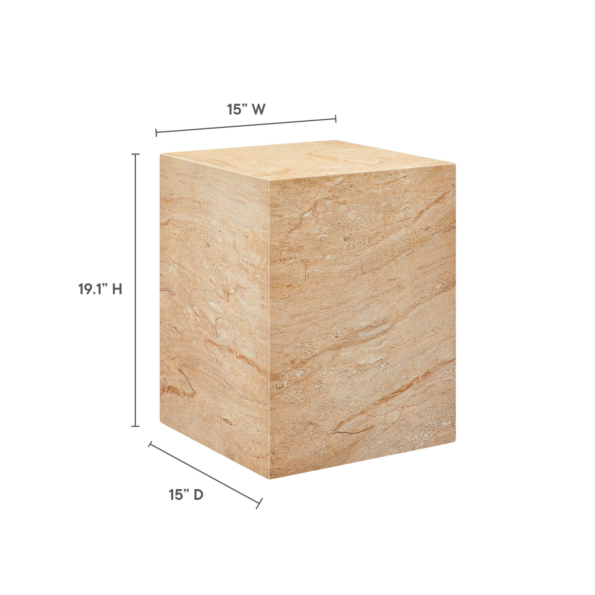 Jordana Square Plinth Indoor - Outdoor Patio Concrete Side Table by Modway - Best Buy Furniture
