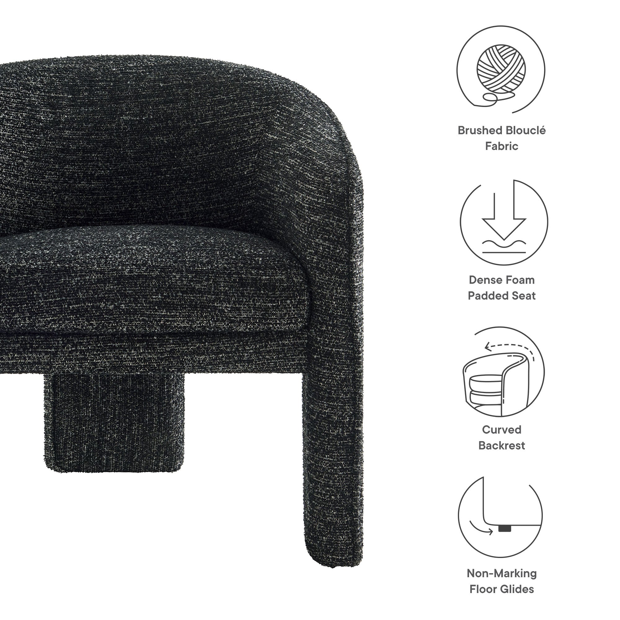 Greer Boucle Fabric Upholstered Accent Armchair by Modway - Best Buy Furniture