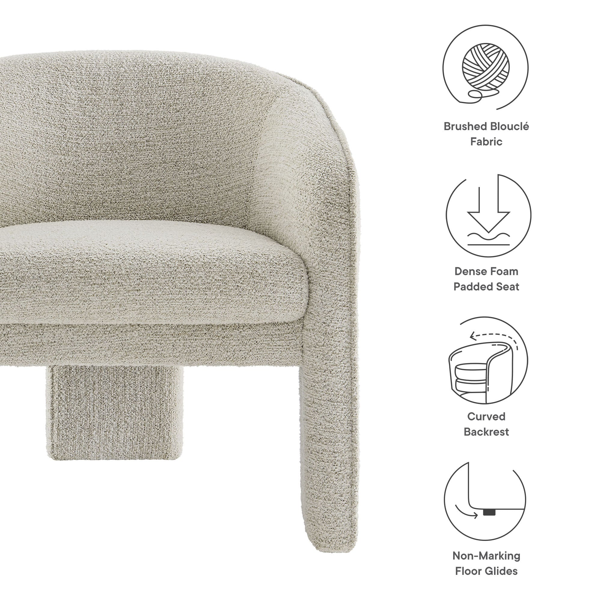 Greer Boucle Fabric Upholstered Accent Armchair by Modway - Best Buy Furniture