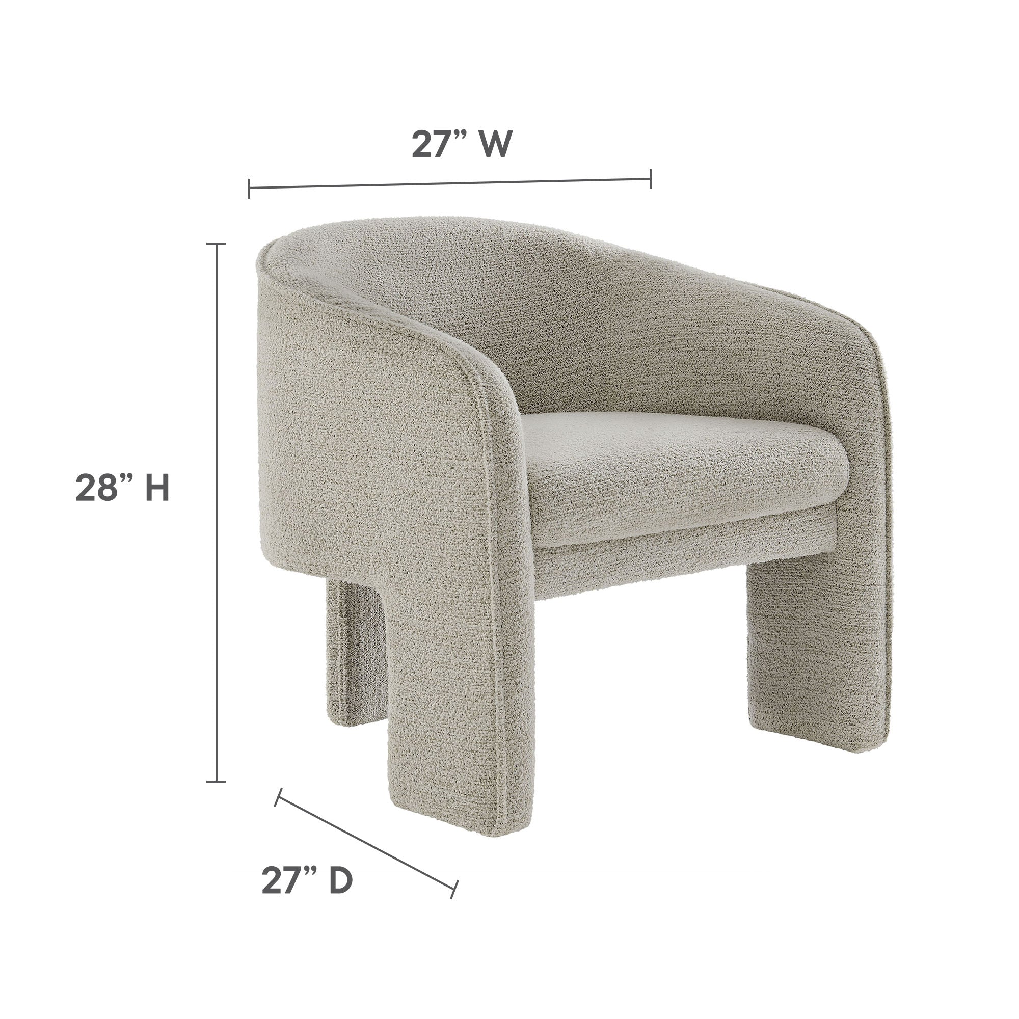 Greer Boucle Fabric Upholstered Accent Armchair by Modway - Best Buy Furniture
