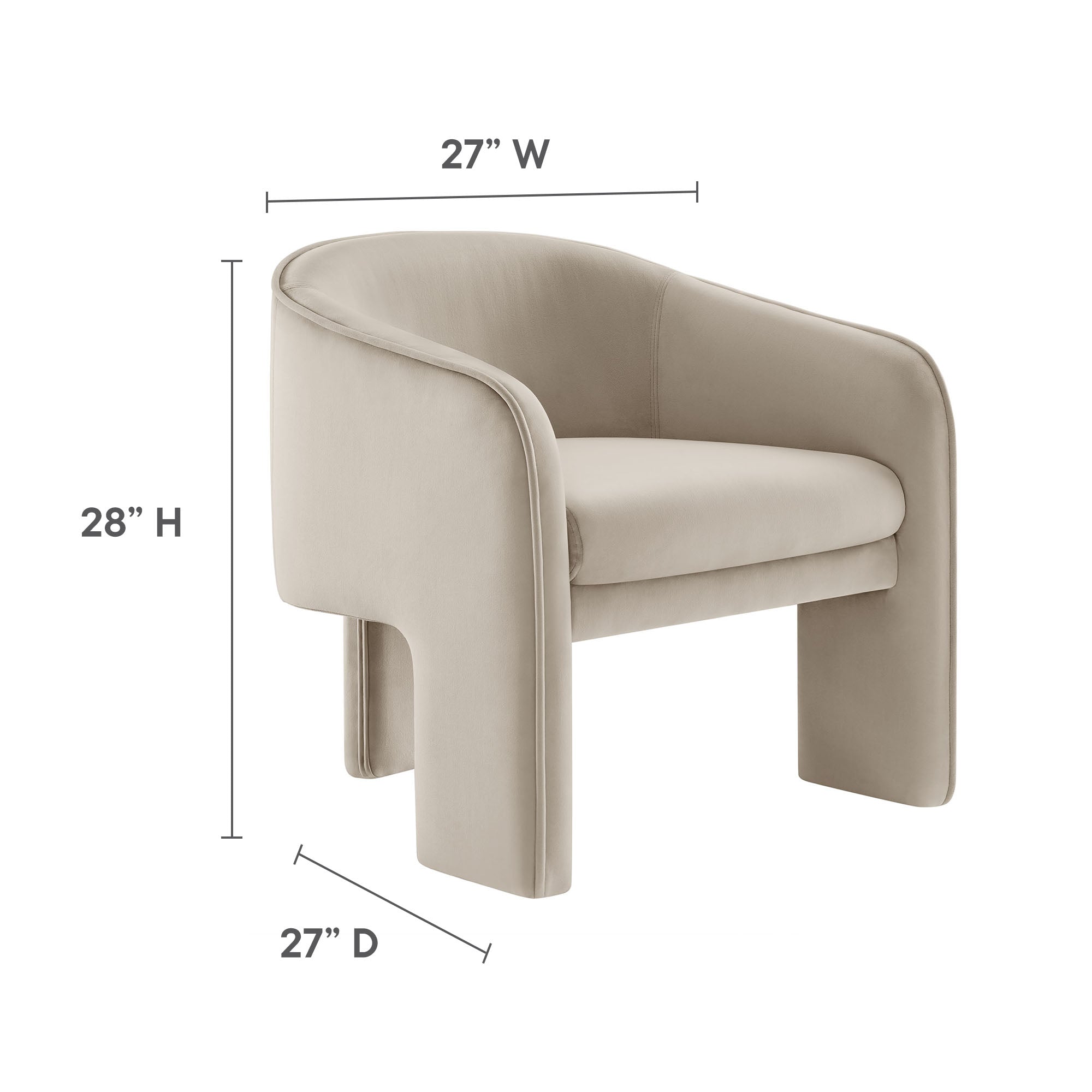 Greer Performance Velvet Upholstered Accent Armchair by Modway - Best Buy Furniture