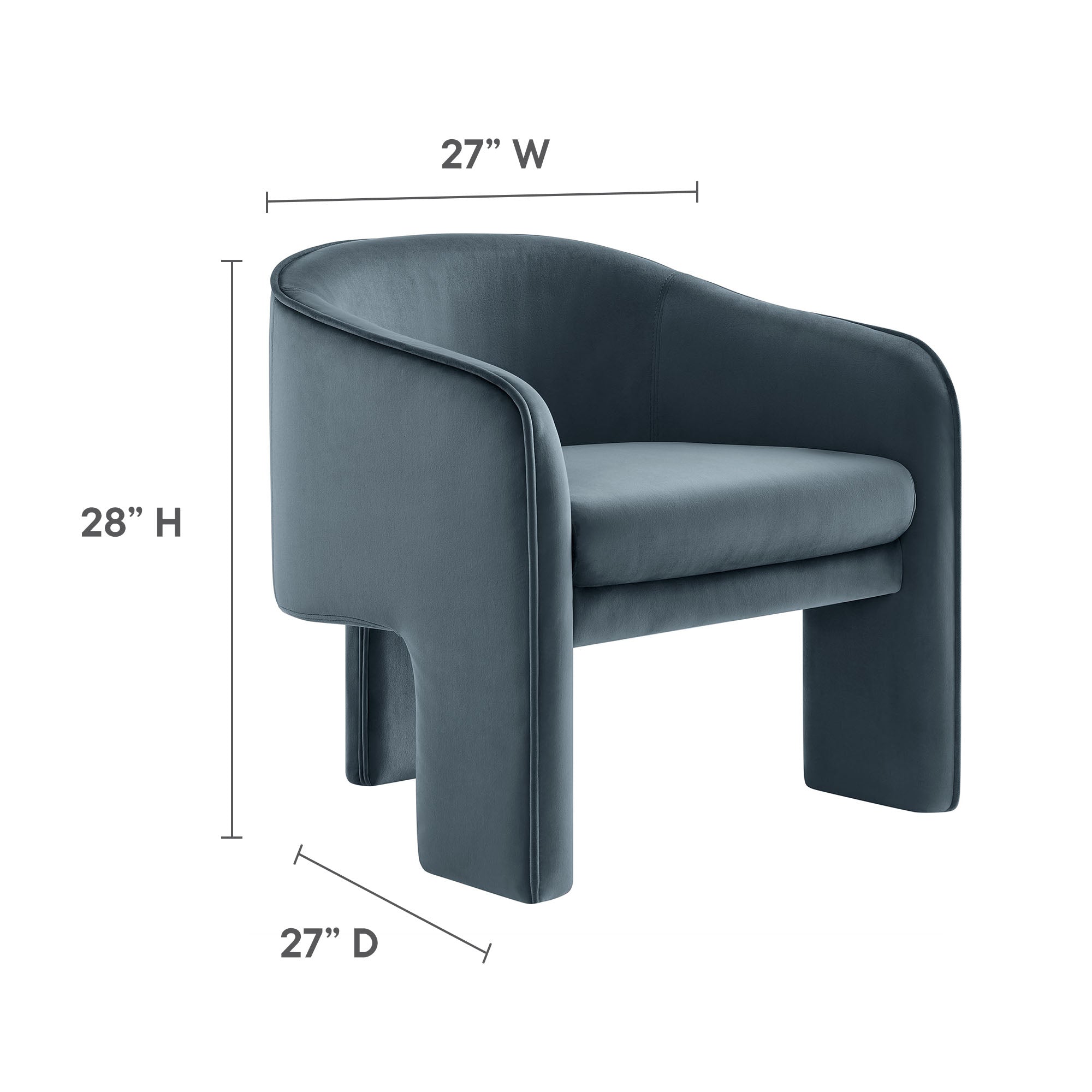 Greer Performance Velvet Upholstered Accent Armchair by Modway - Best Buy Furniture