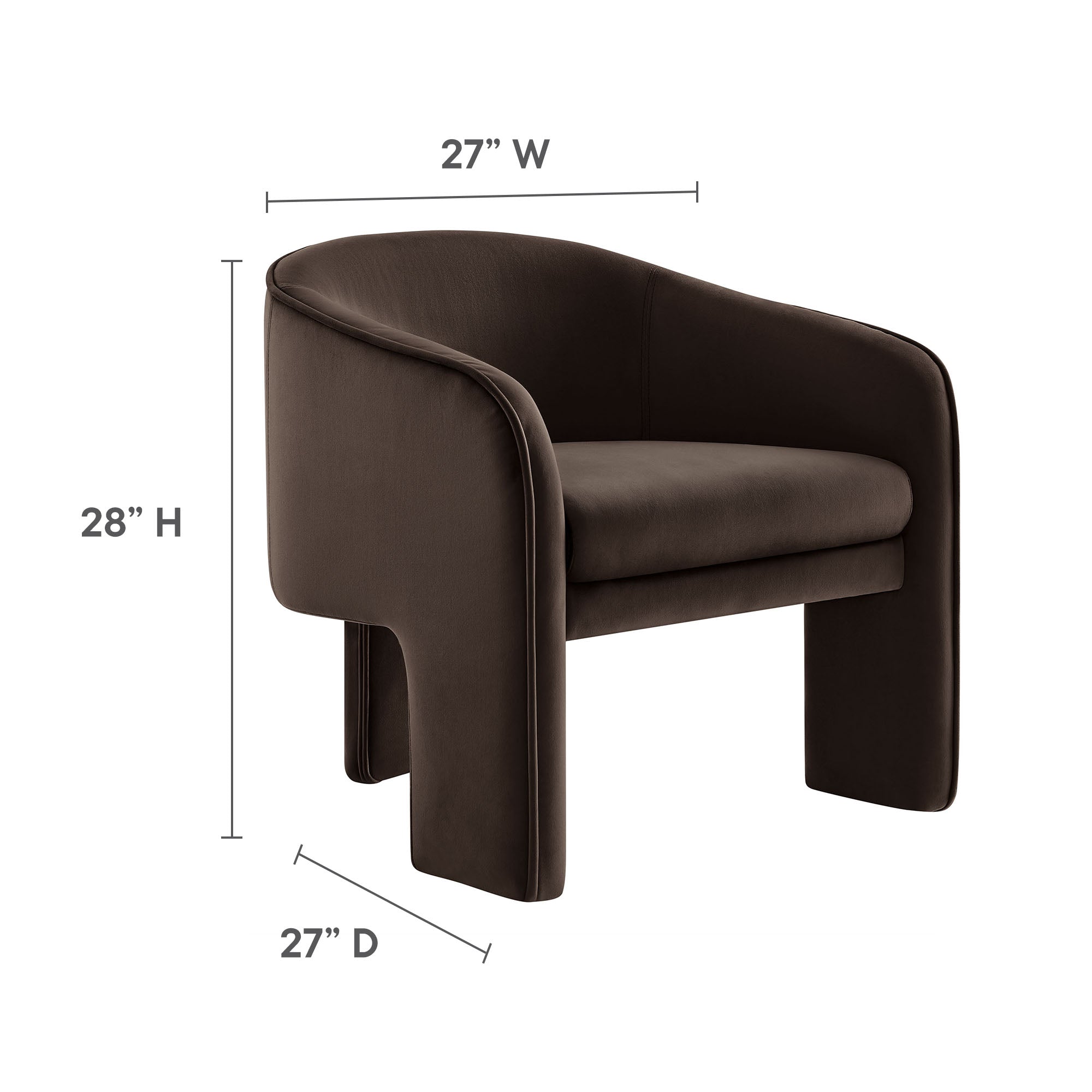 Greer Performance Velvet Upholstered Accent Armchair by Modway - Best Buy Furniture