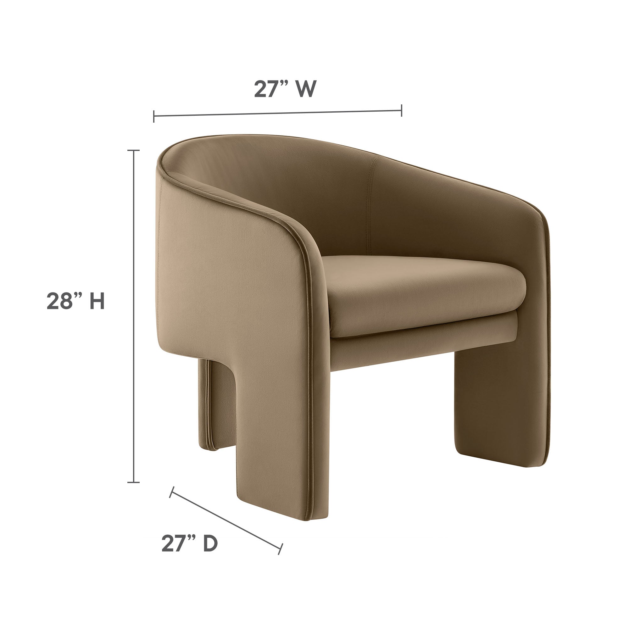 Greer Performance Velvet Upholstered Accent Armchair by Modway - Best Buy Furniture
