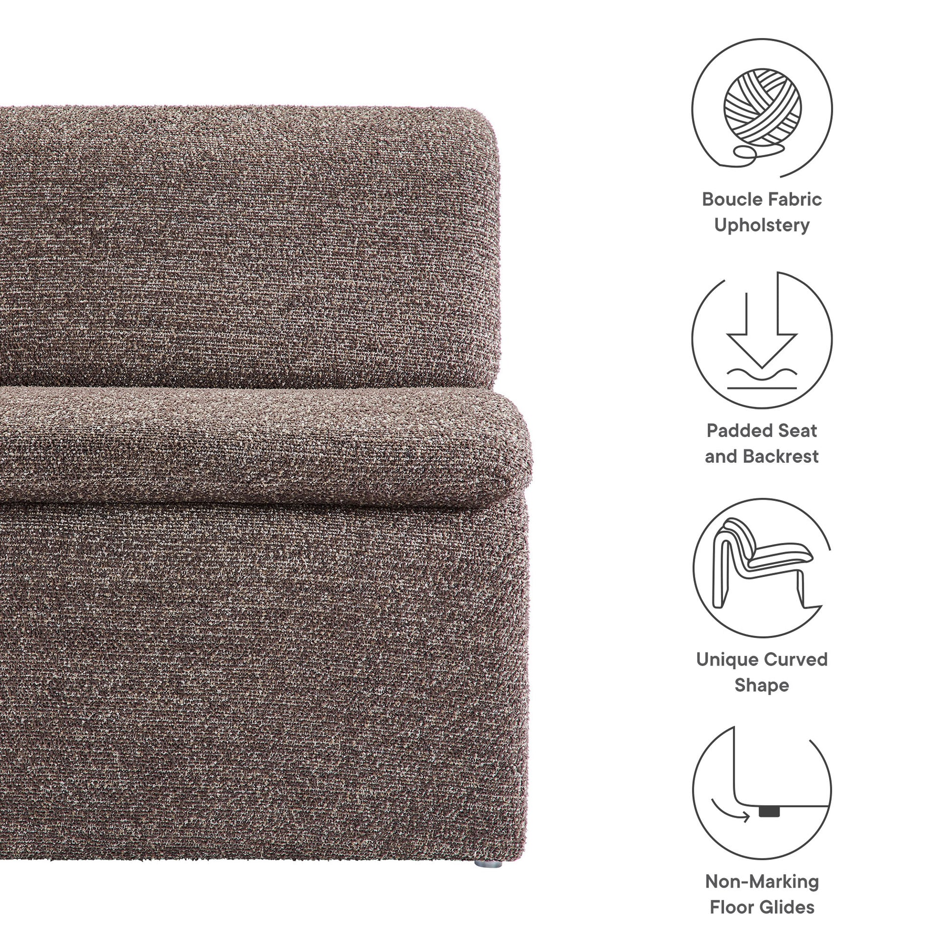 Dune Boucle Upholstered Armless Accent Chair by Modway - Best Buy Furniture