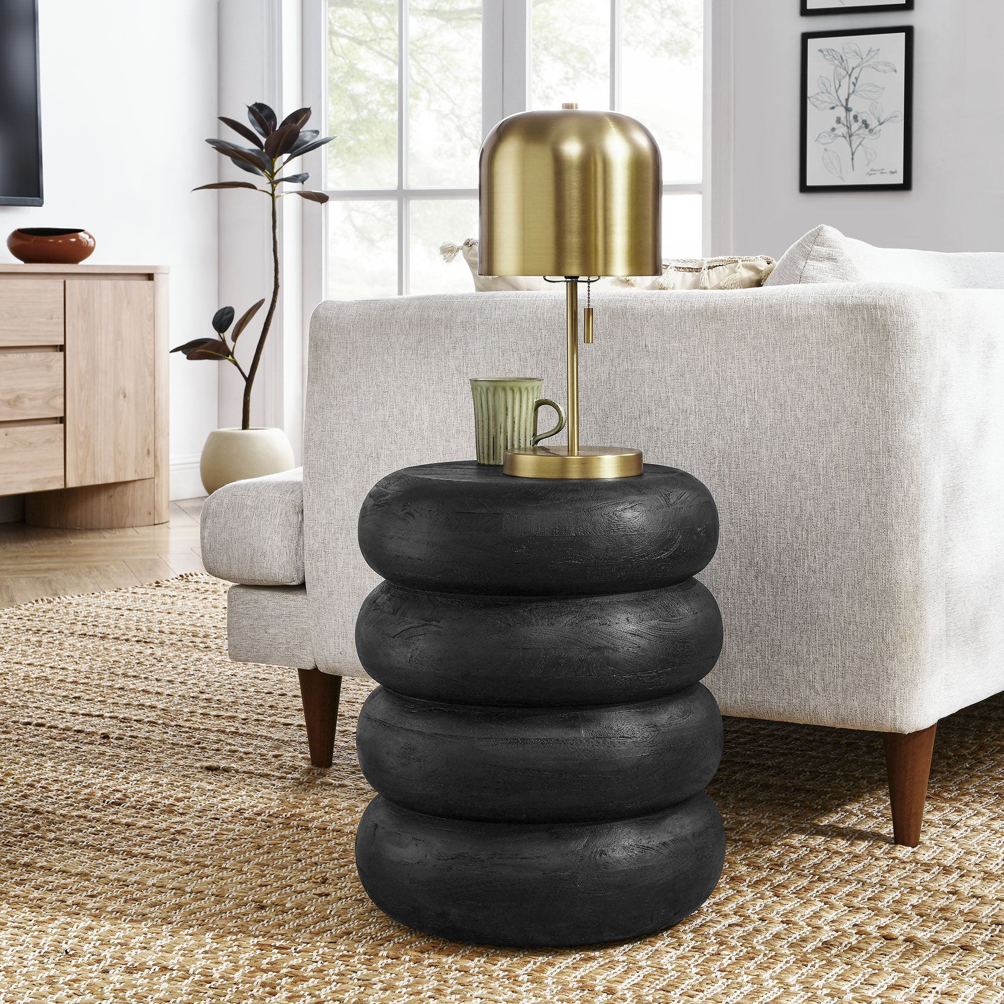 Ellery Round Stacked Wood Side Table by Modway - Best Buy Furniture