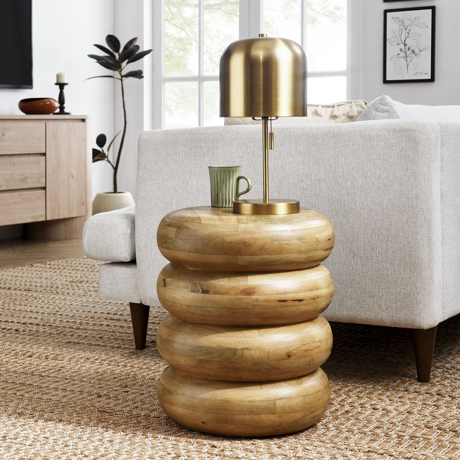 Ellery Round Stacked Wood Side Table by Modway - Best Buy Furniture