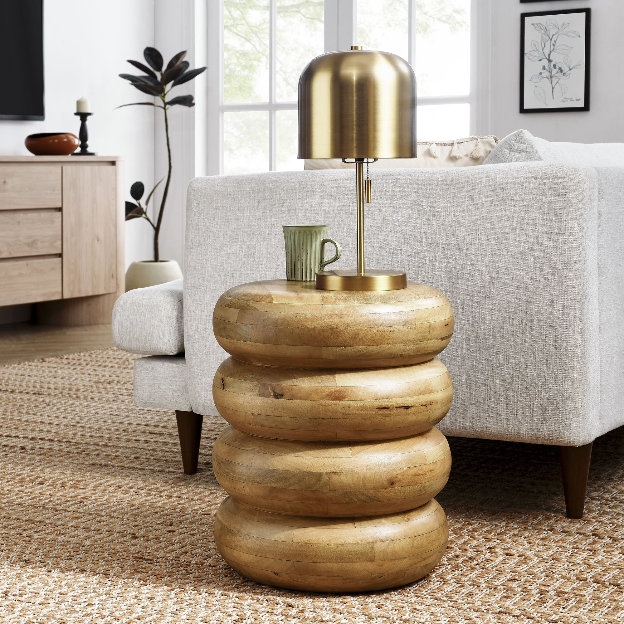 Ellery Round Stacked Wood Side Table by Modway - Best Buy Furniture