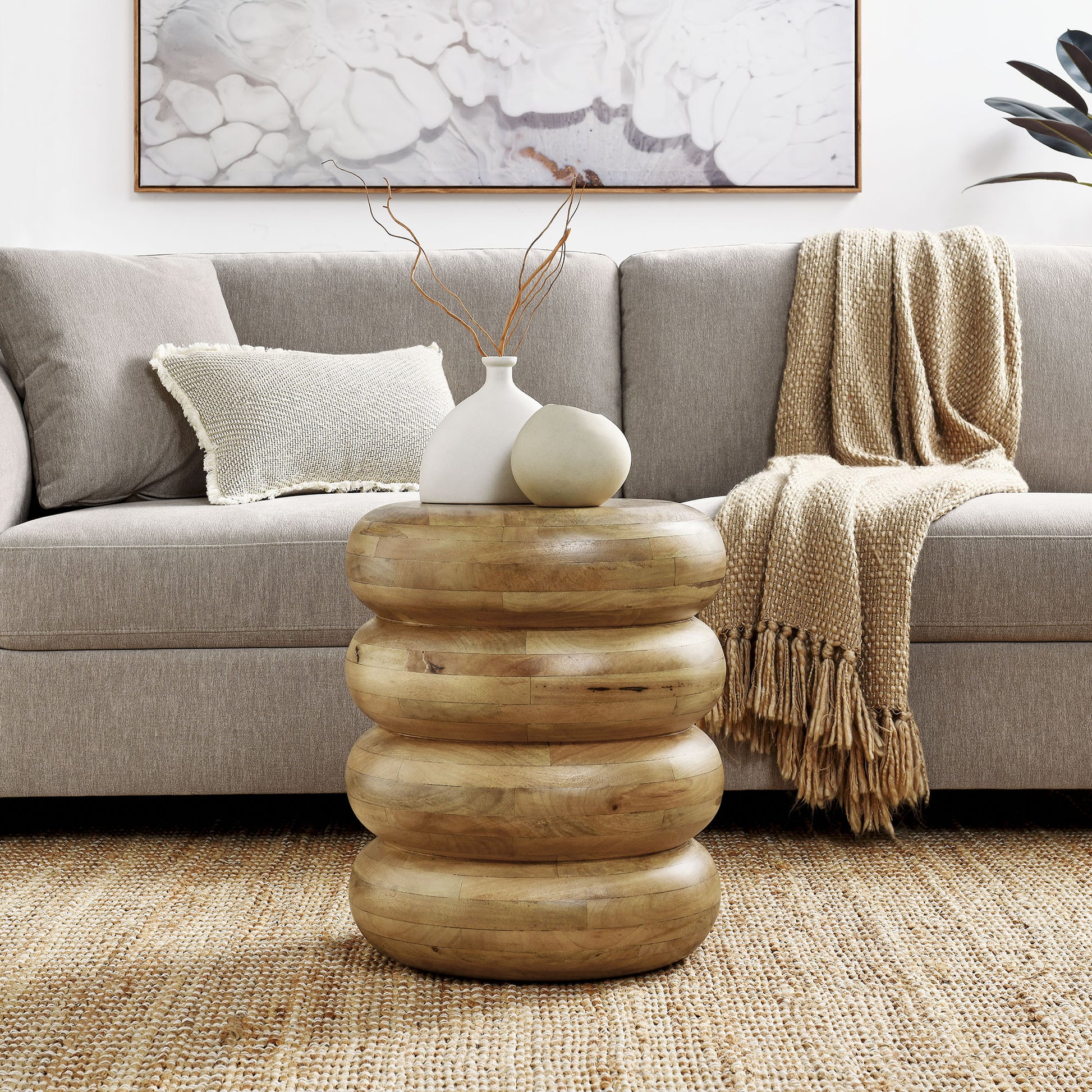 Ellery Round Stacked Wood Side Table by Modway - Best Buy Furniture