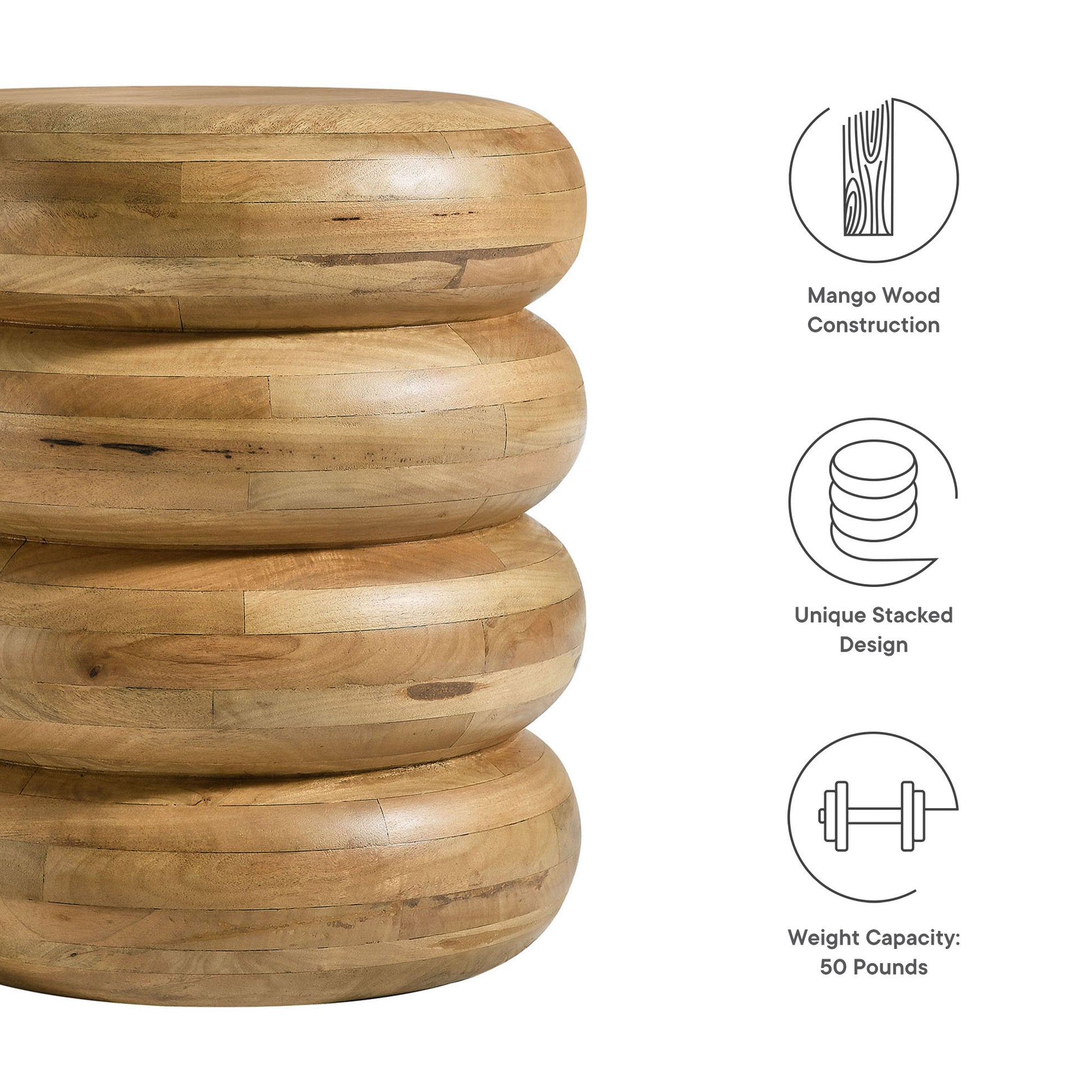 Ellery Round Stacked Wood Side Table by Modway - Best Buy Furniture
