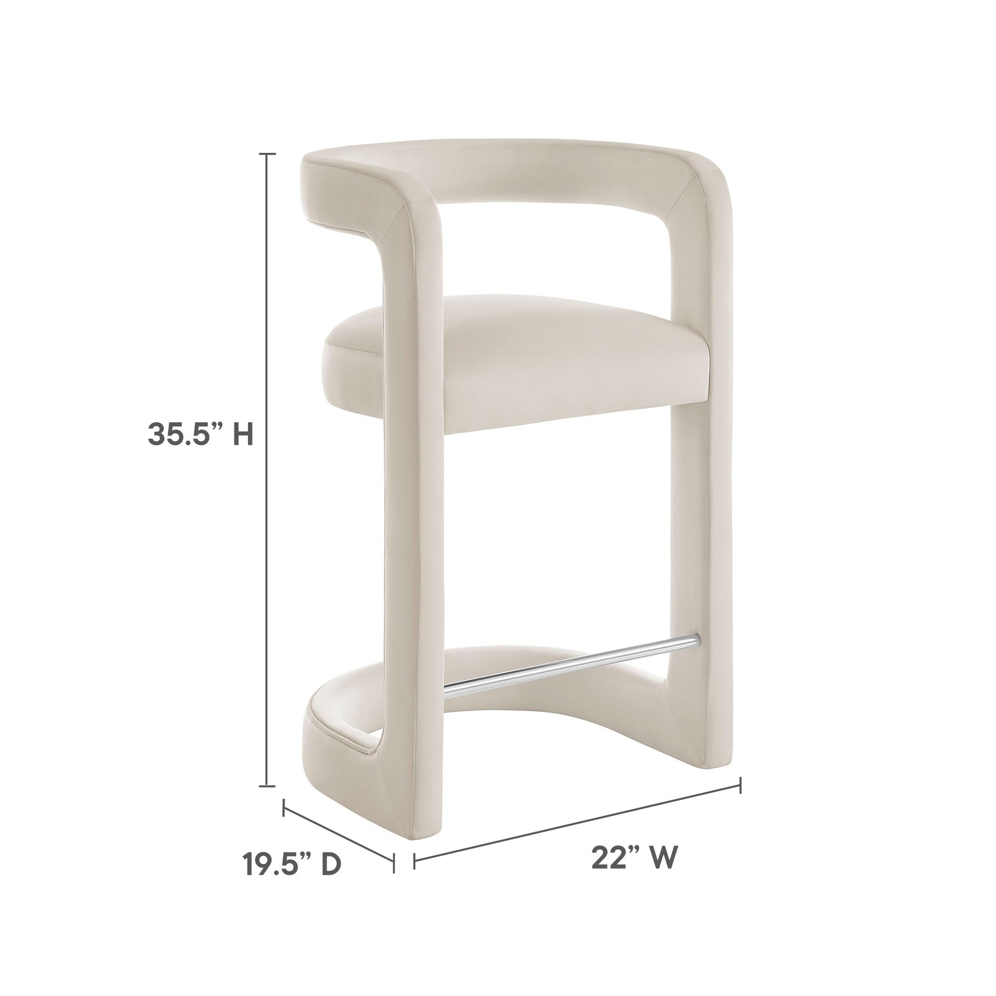 Winslow Performance Velvet Counter Stool by Modway - Best Buy Furniture
