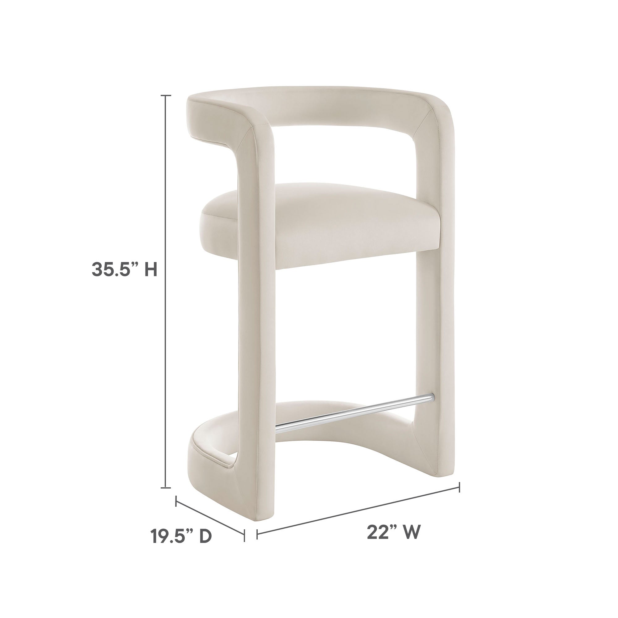 Winslow Performance Velvet Counter Stool by Modway - Best Buy Furniture
