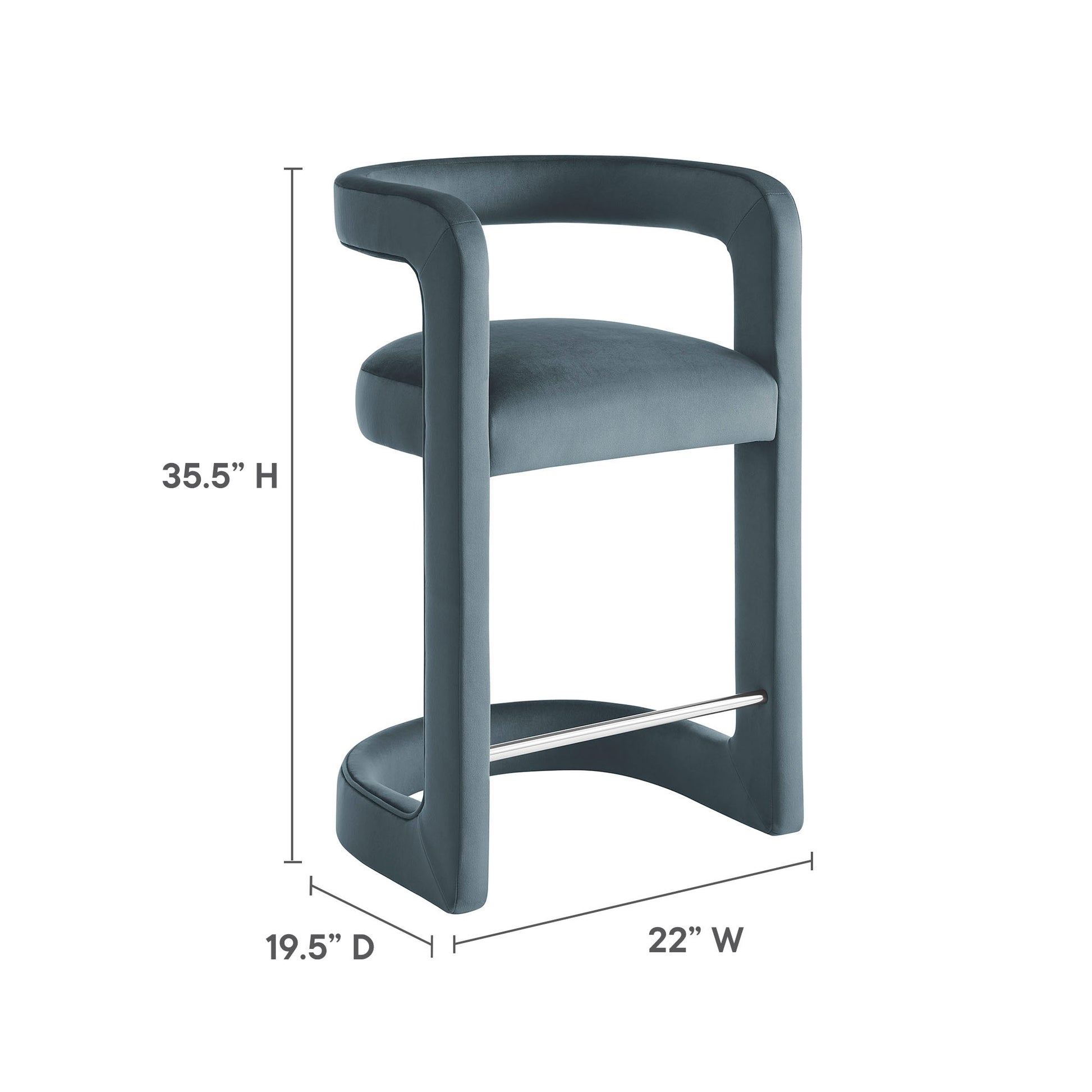 Winslow Performance Velvet Counter Stool by Modway - Best Buy Furniture