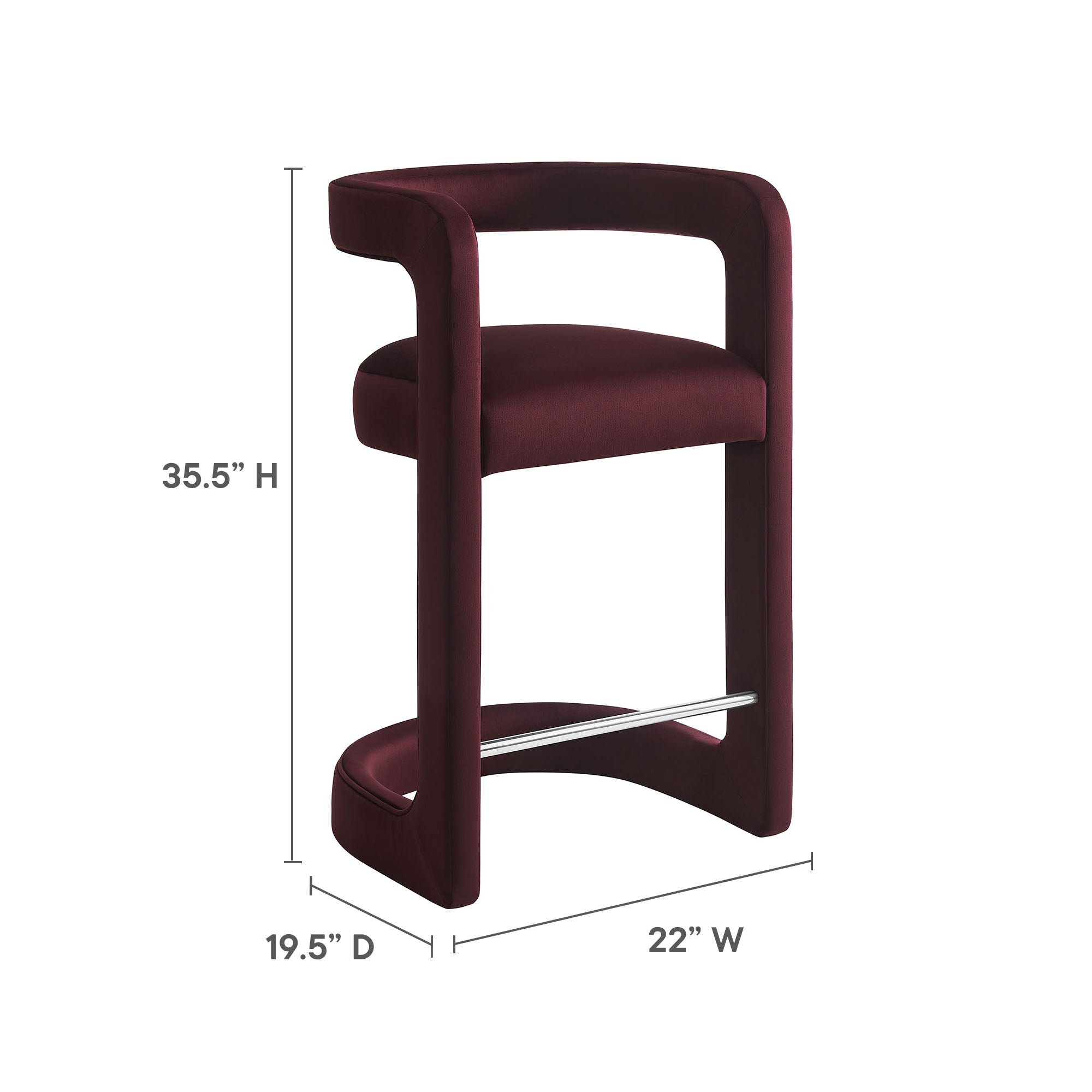 Winslow Performance Velvet Counter Stool by Modway - Best Buy Furniture