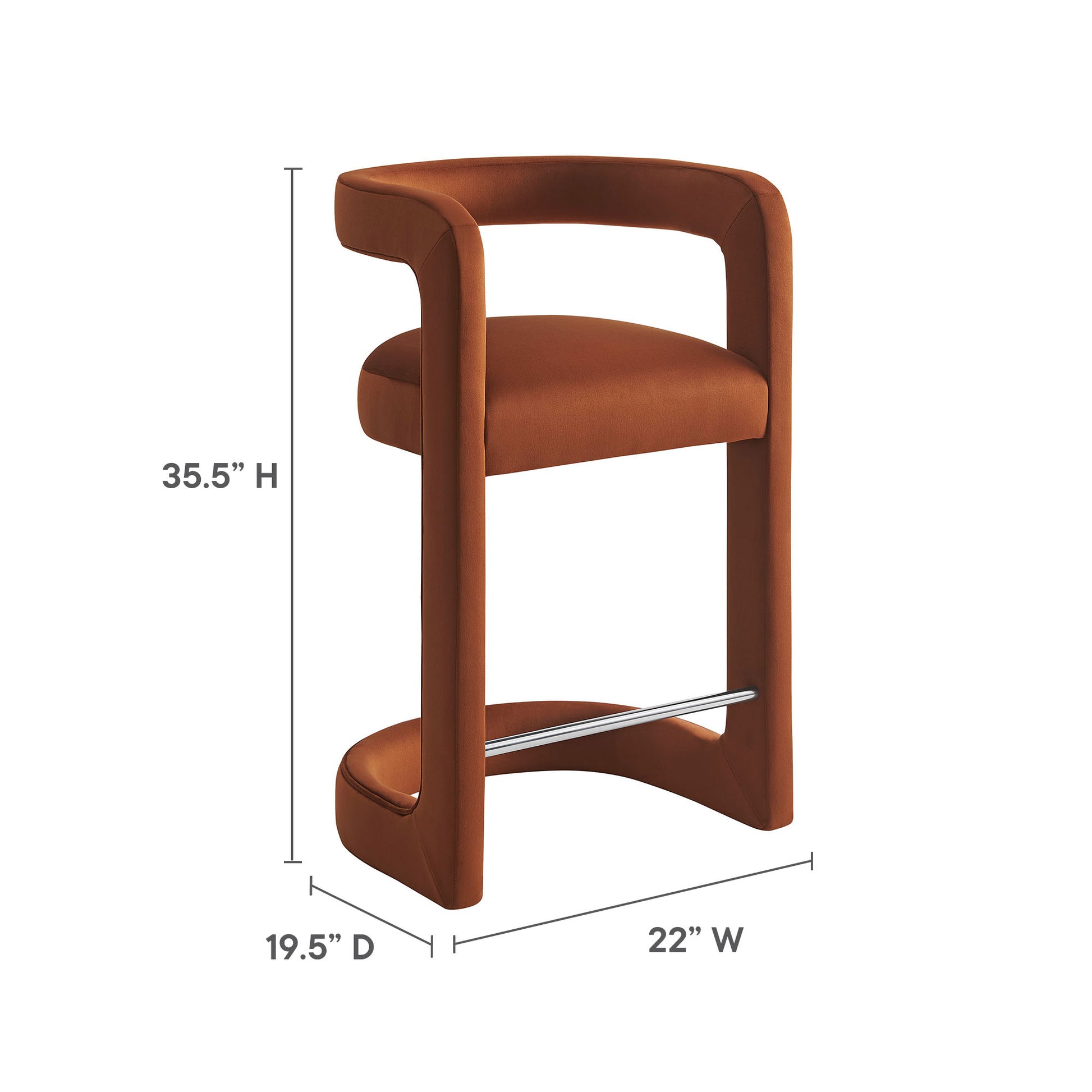 Winslow Performance Velvet Counter Stool by Modway - Best Buy Furniture