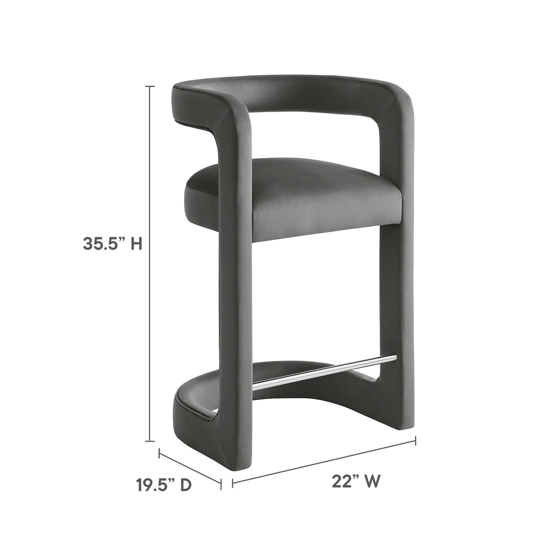 Winslow Performance Velvet Counter Stool by Modway - Best Buy Furniture
