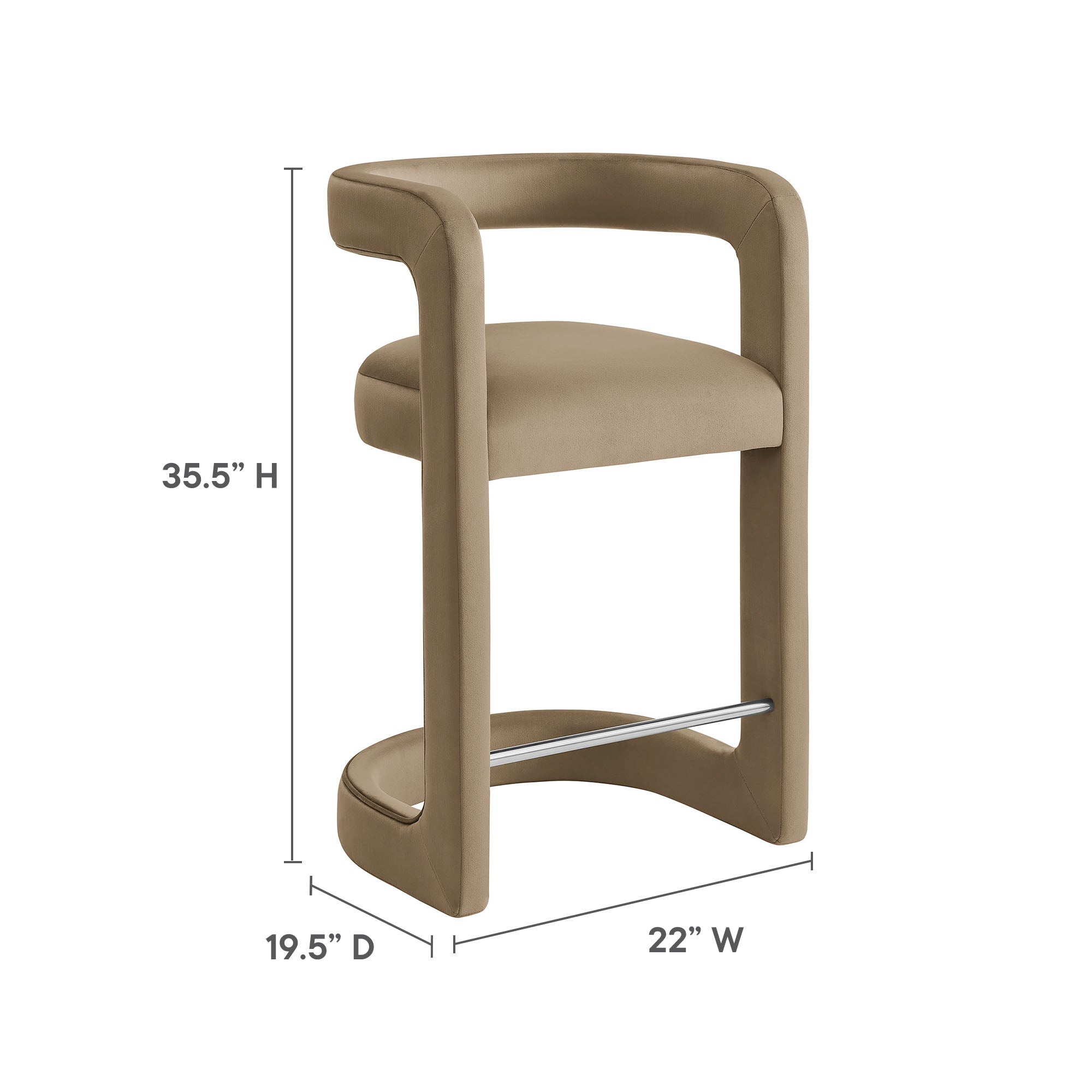 Winslow Performance Velvet Counter Stool by Modway - Best Buy Furniture