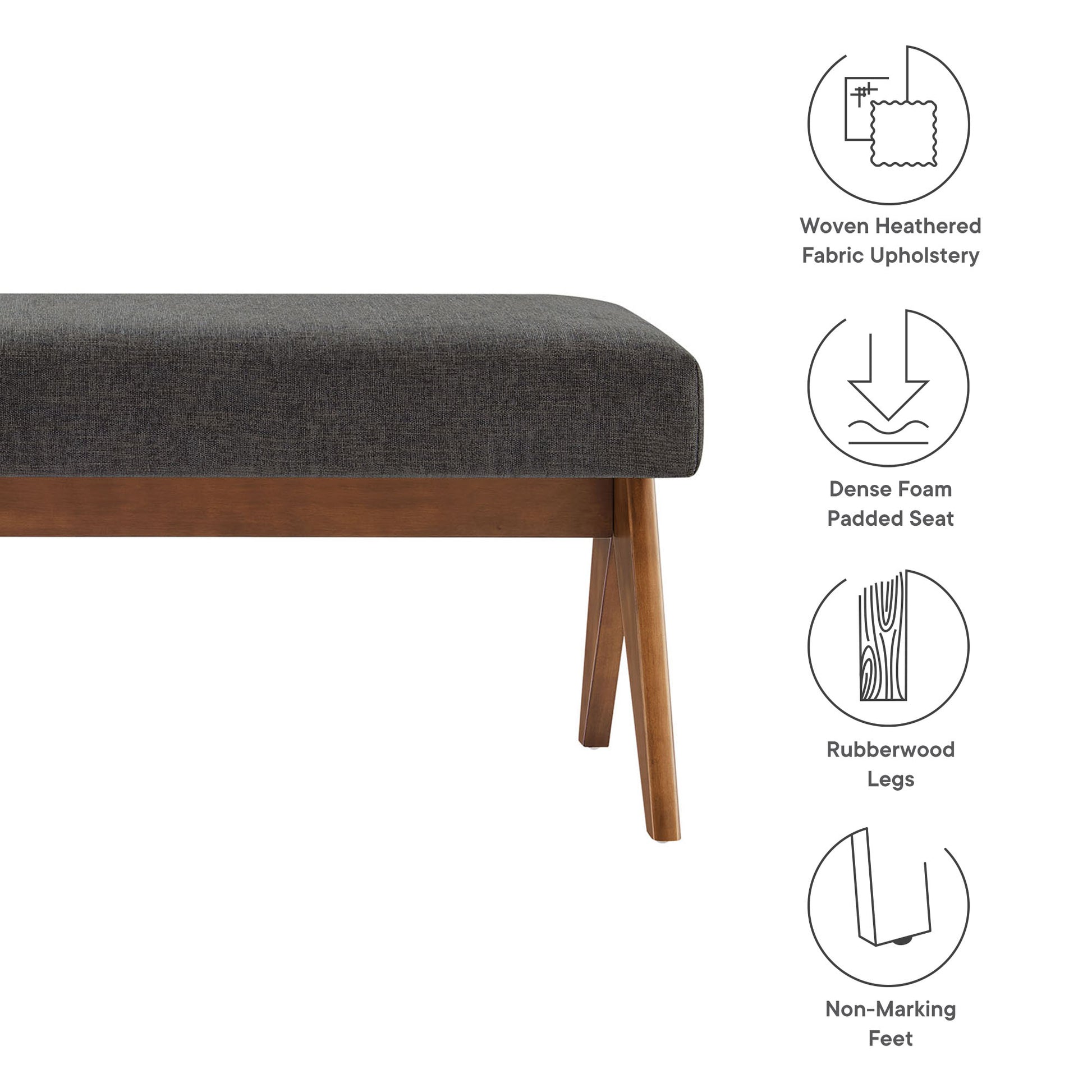 Lyra 47" Fabric Upholstered Bench by Modway - Best Buy Furniture