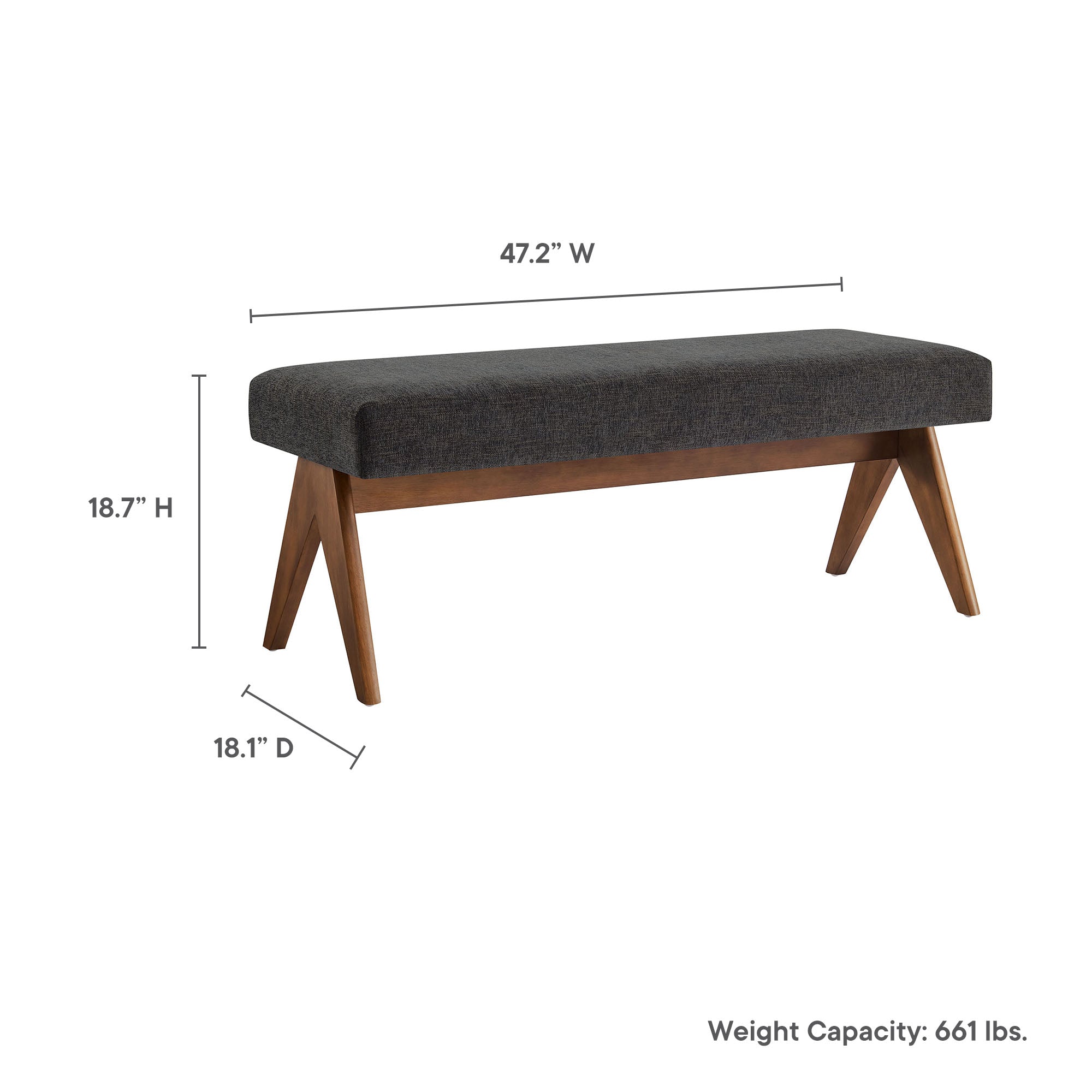 Lyra 47" Fabric Upholstered Bench by Modway - Best Buy Furniture