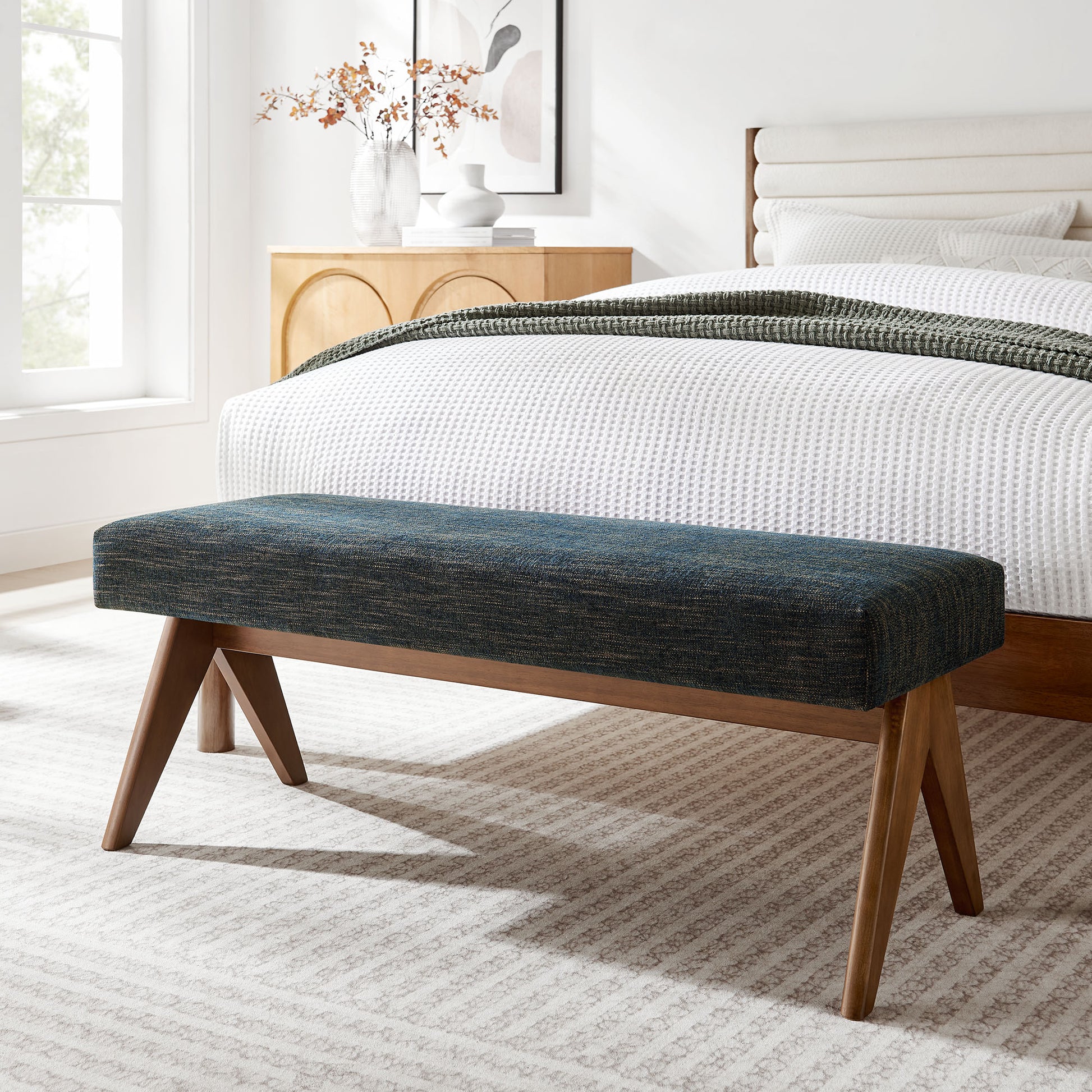 Lyra 47" Fabric Upholstered Bench by Modway - Best Buy Furniture