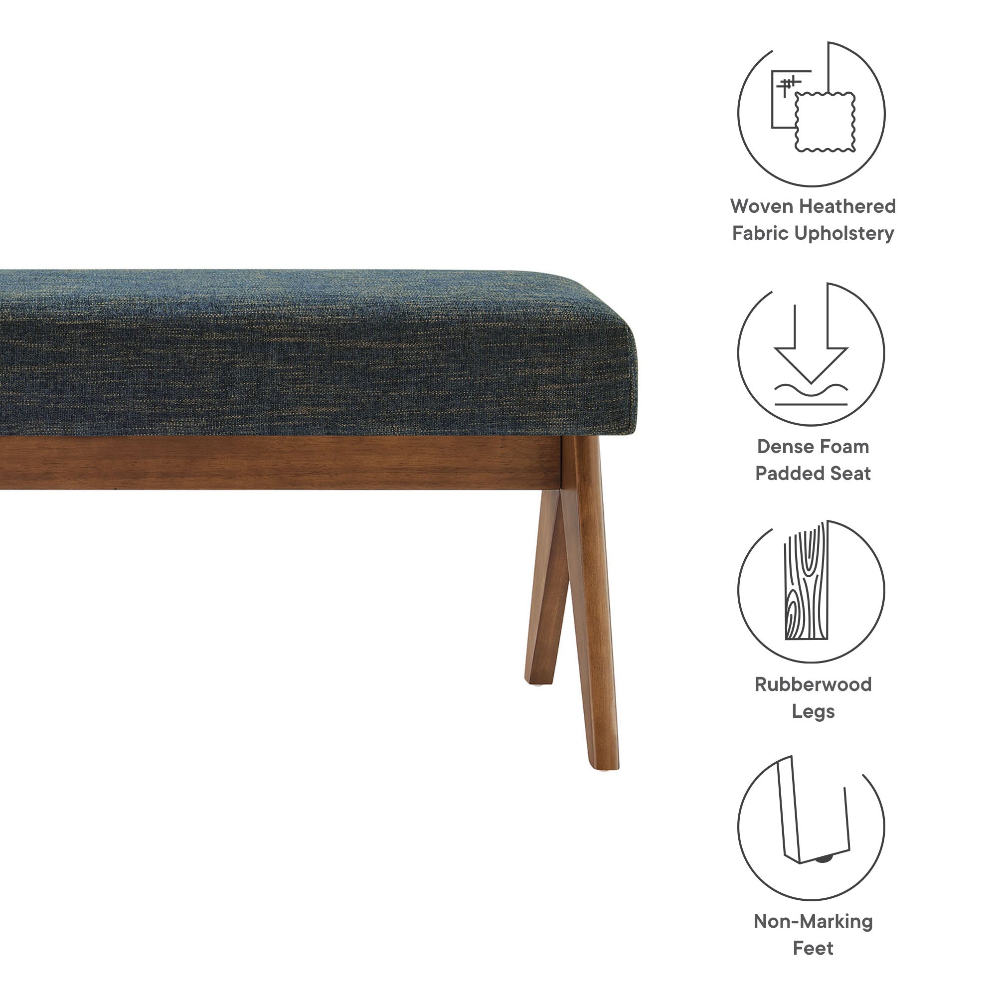 Lyra 47" Fabric Upholstered Bench by Modway - Best Buy Furniture