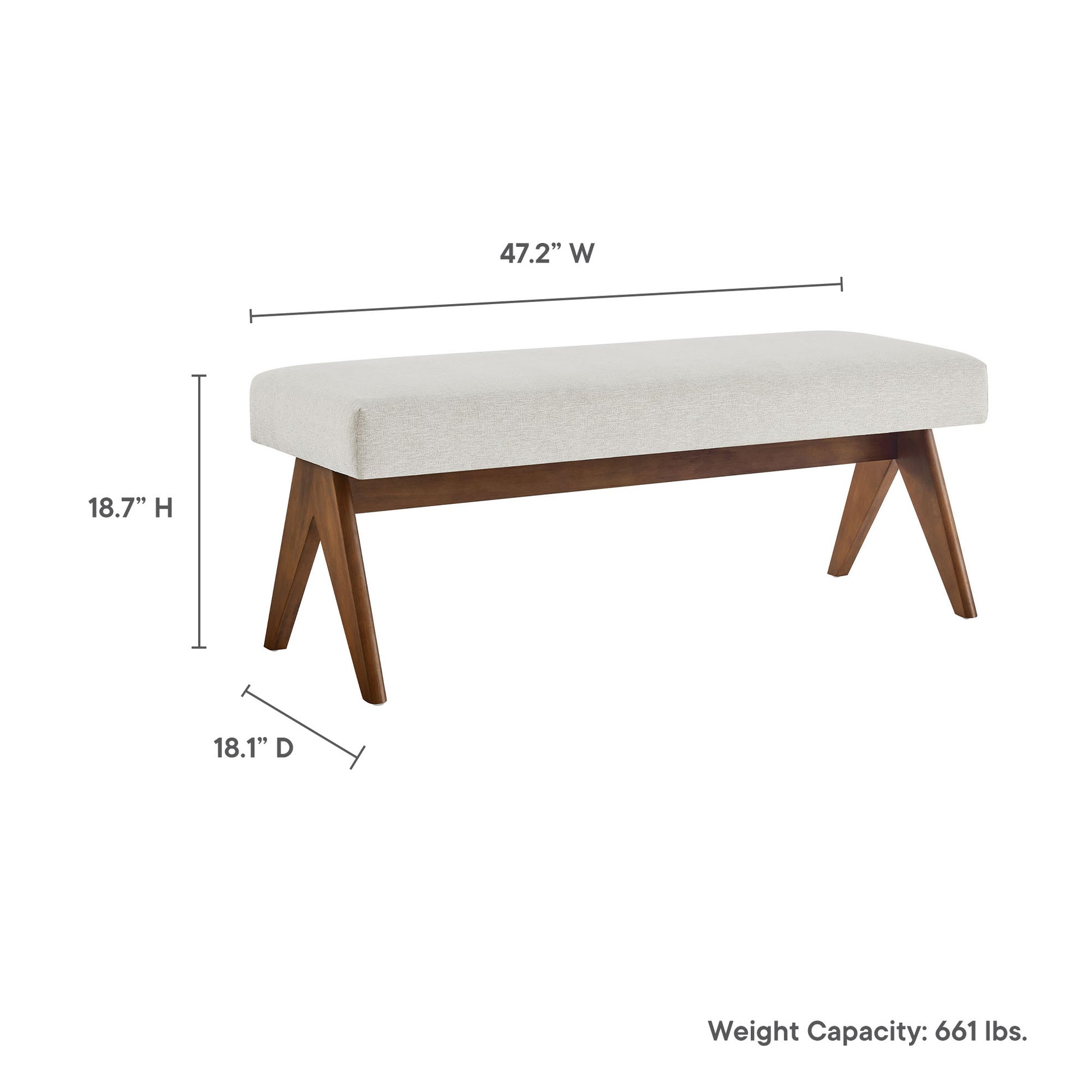 Lyra 47" Fabric Upholstered Bench by Modway - Best Buy Furniture