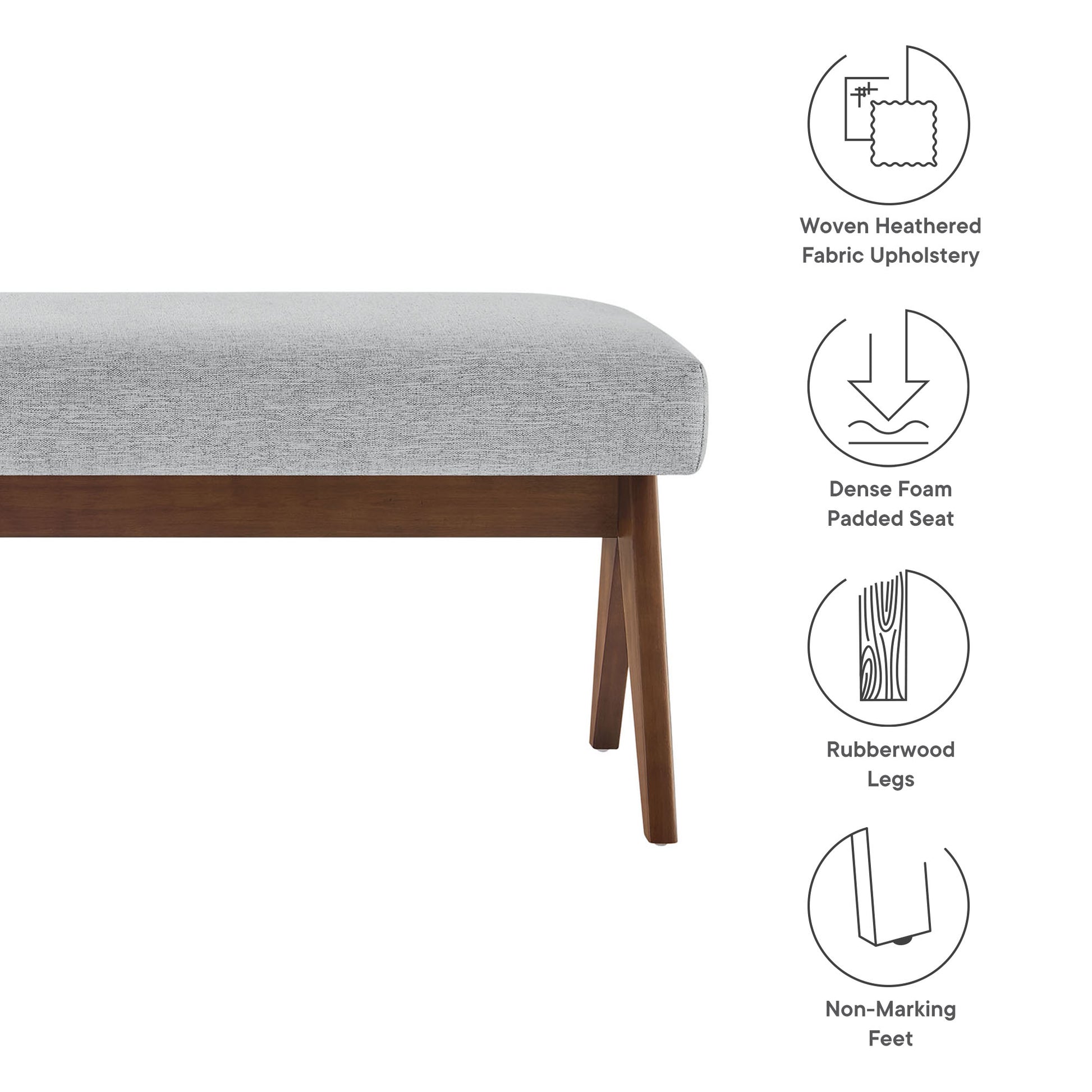 Lyra 47" Fabric Upholstered Bench by Modway - Best Buy Furniture