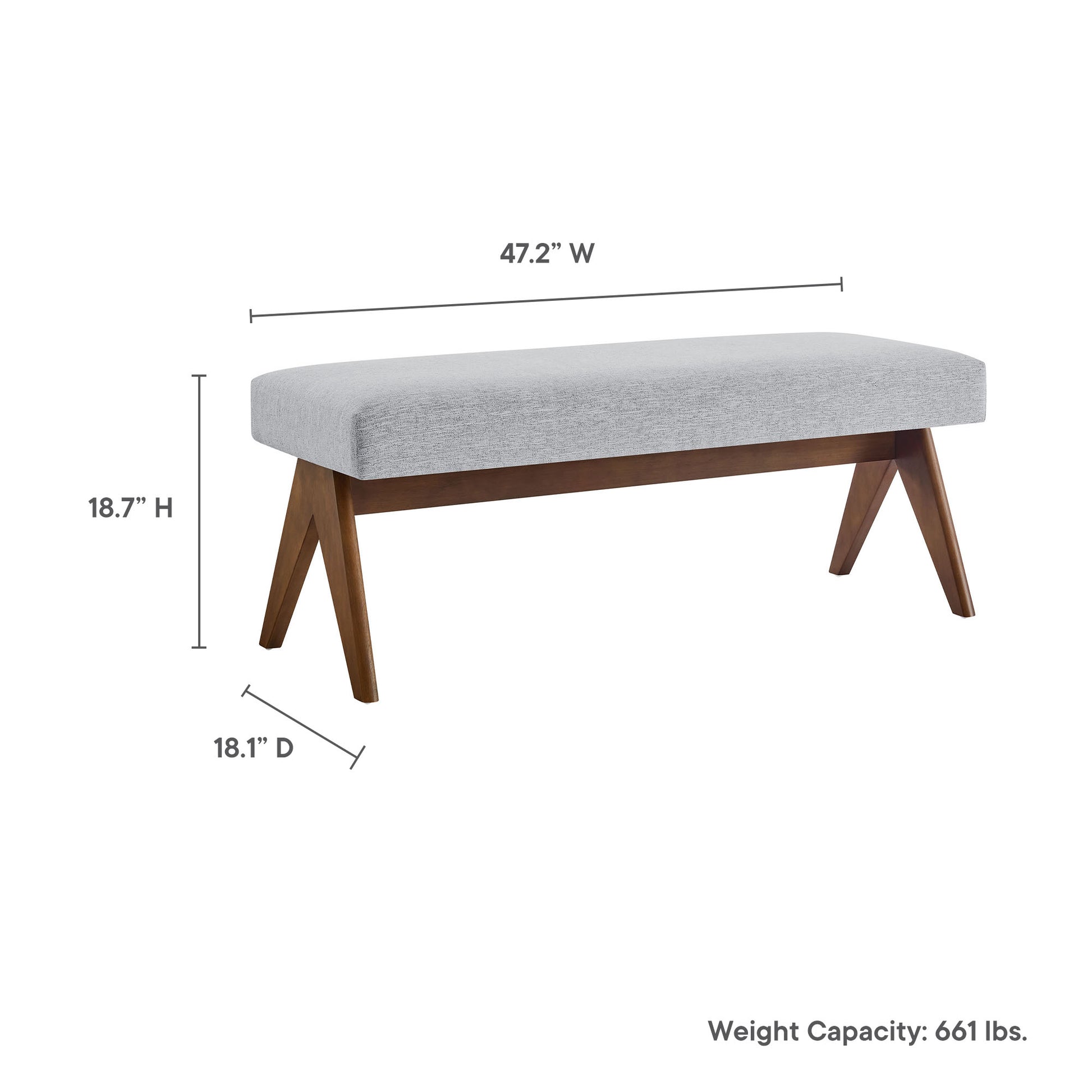 Lyra 47" Fabric Upholstered Bench by Modway - Best Buy Furniture