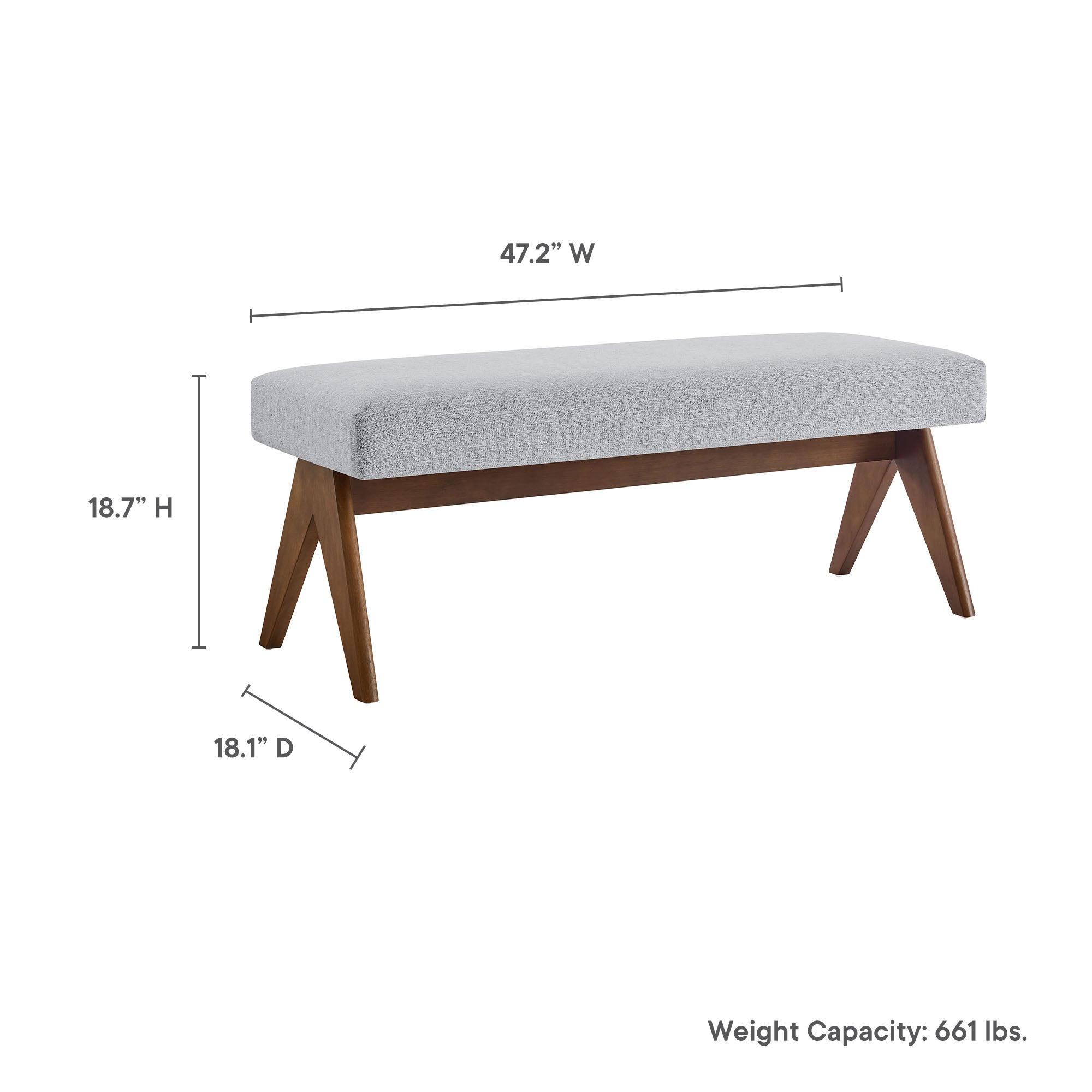 Lyra 47" Fabric Upholstered Bench by Modway - Best Buy Furniture