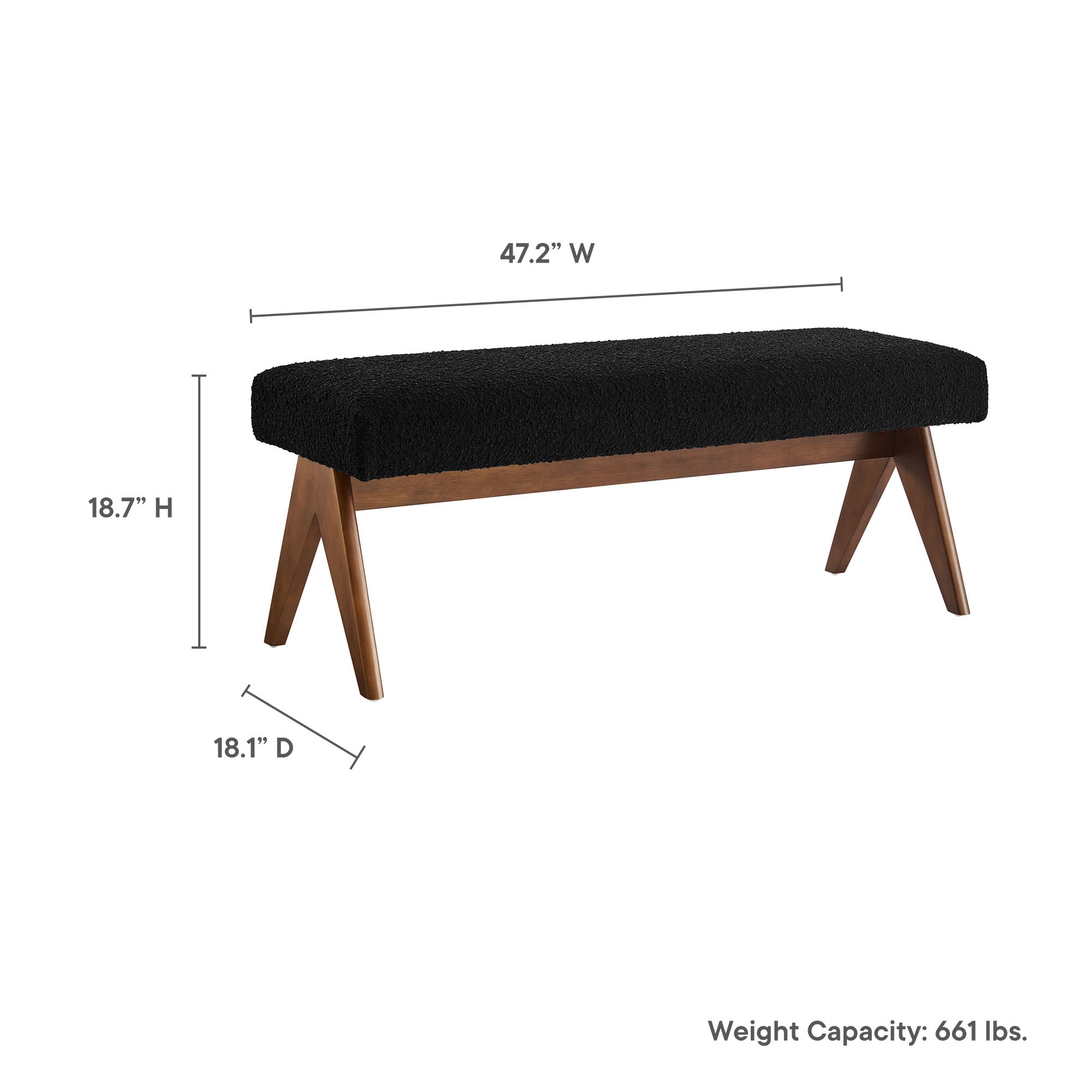 Lyra 47" Boucle Upholstered Bench by Modway - Best Buy Furniture