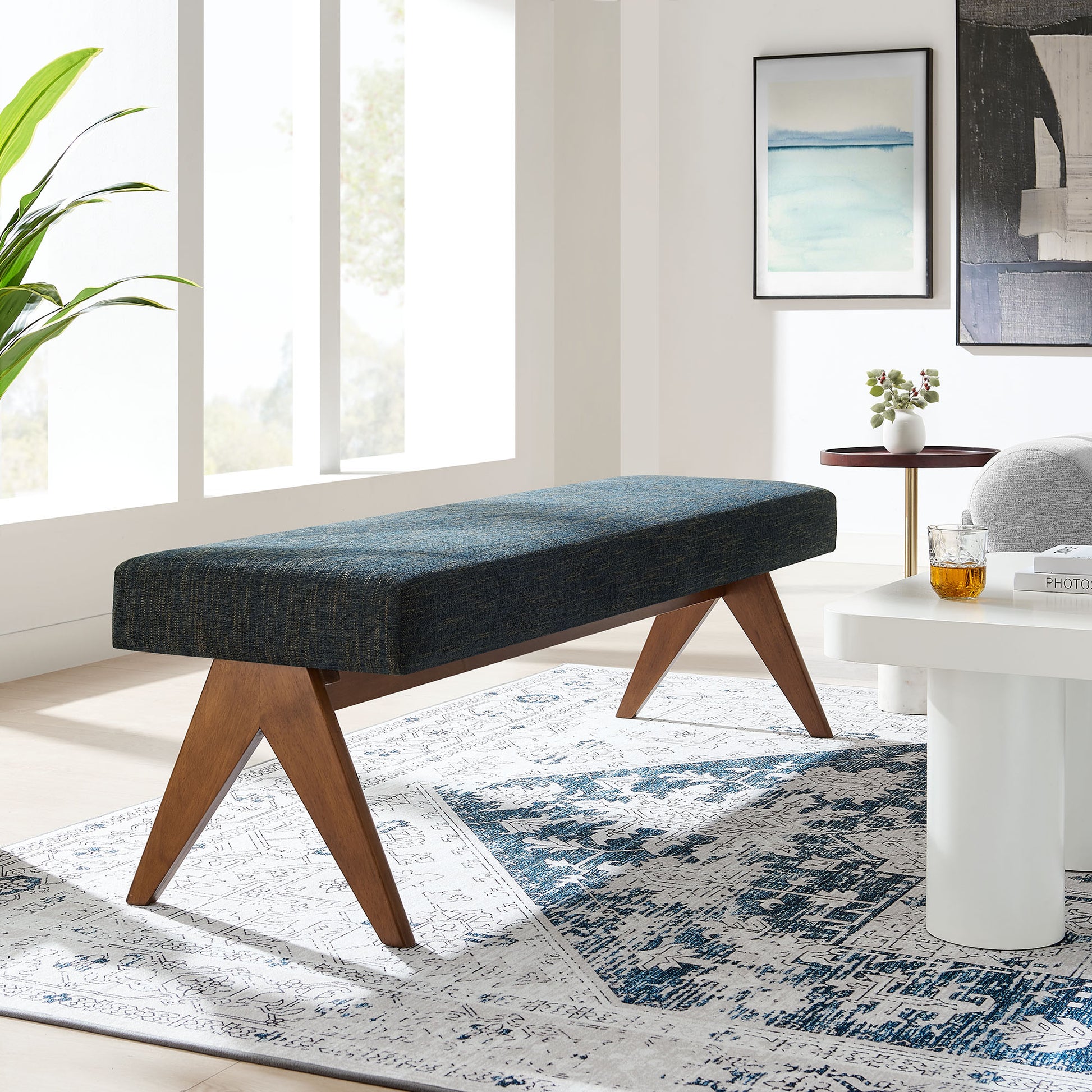 Lyra 63" Fabric Upholstered Bench by Modway - Best Buy Furniture