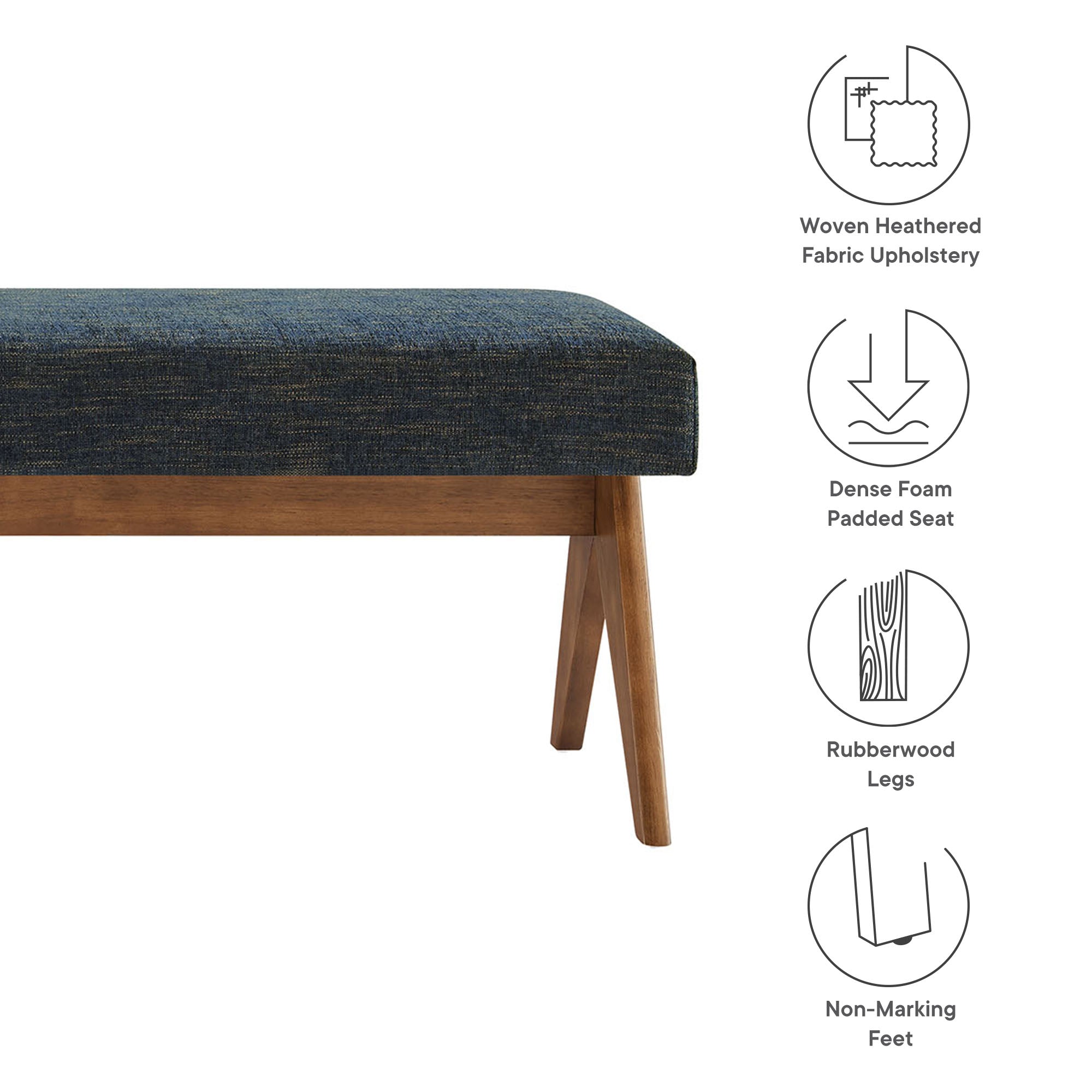 Lyra 63" Fabric Upholstered Bench by Modway - Best Buy Furniture