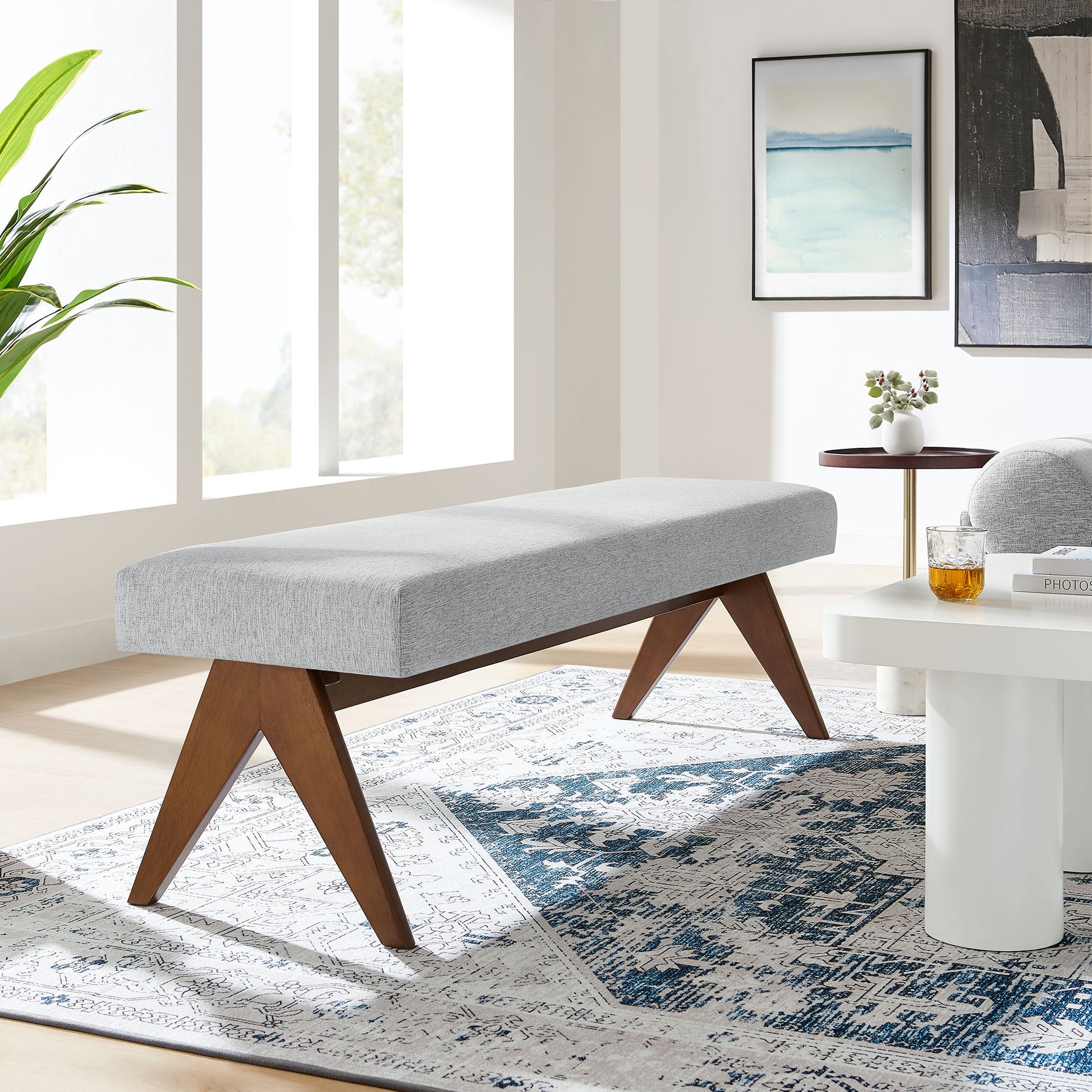Lyra 63" Fabric Upholstered Bench by Modway - Best Buy Furniture