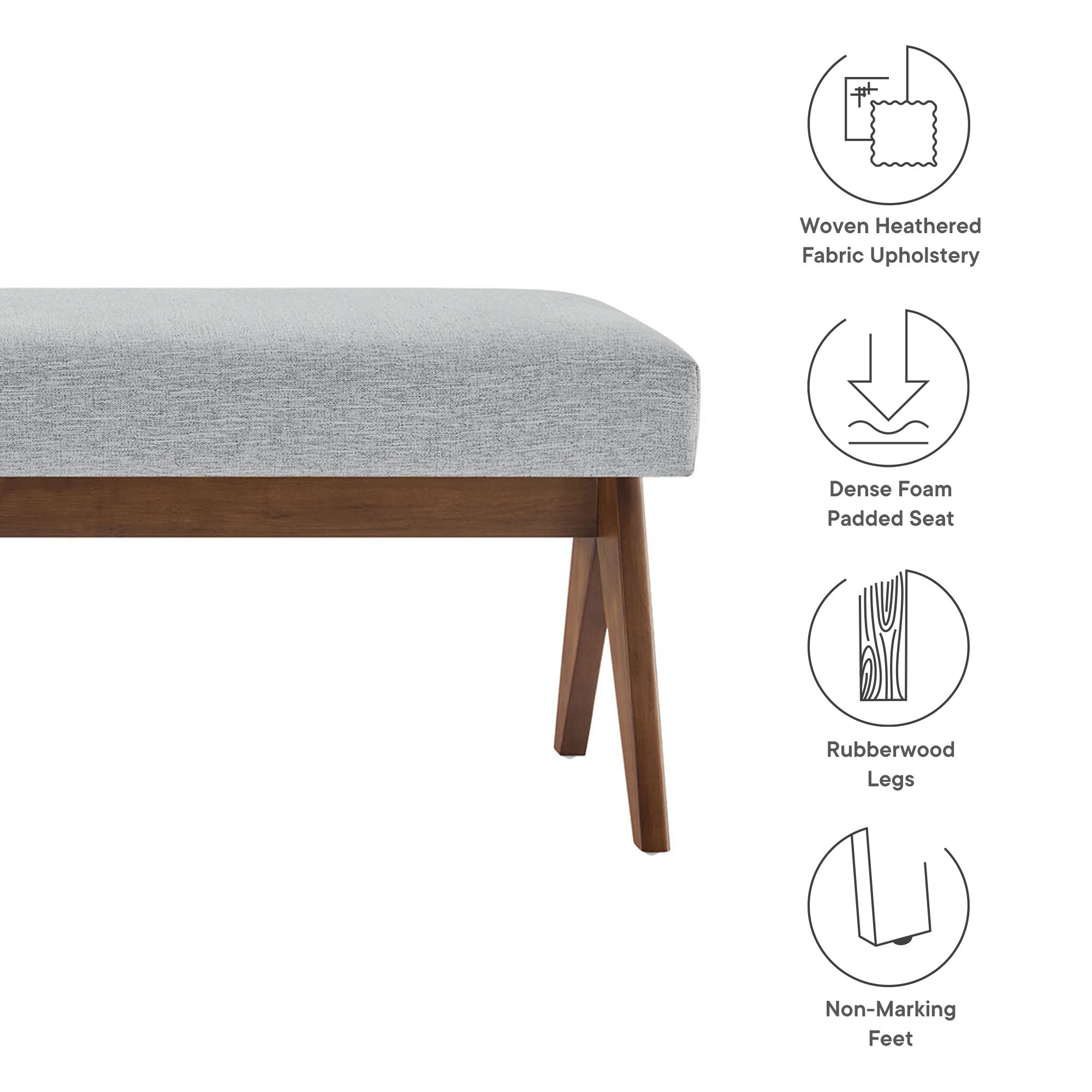 Lyra 63" Fabric Upholstered Bench by Modway - Best Buy Furniture