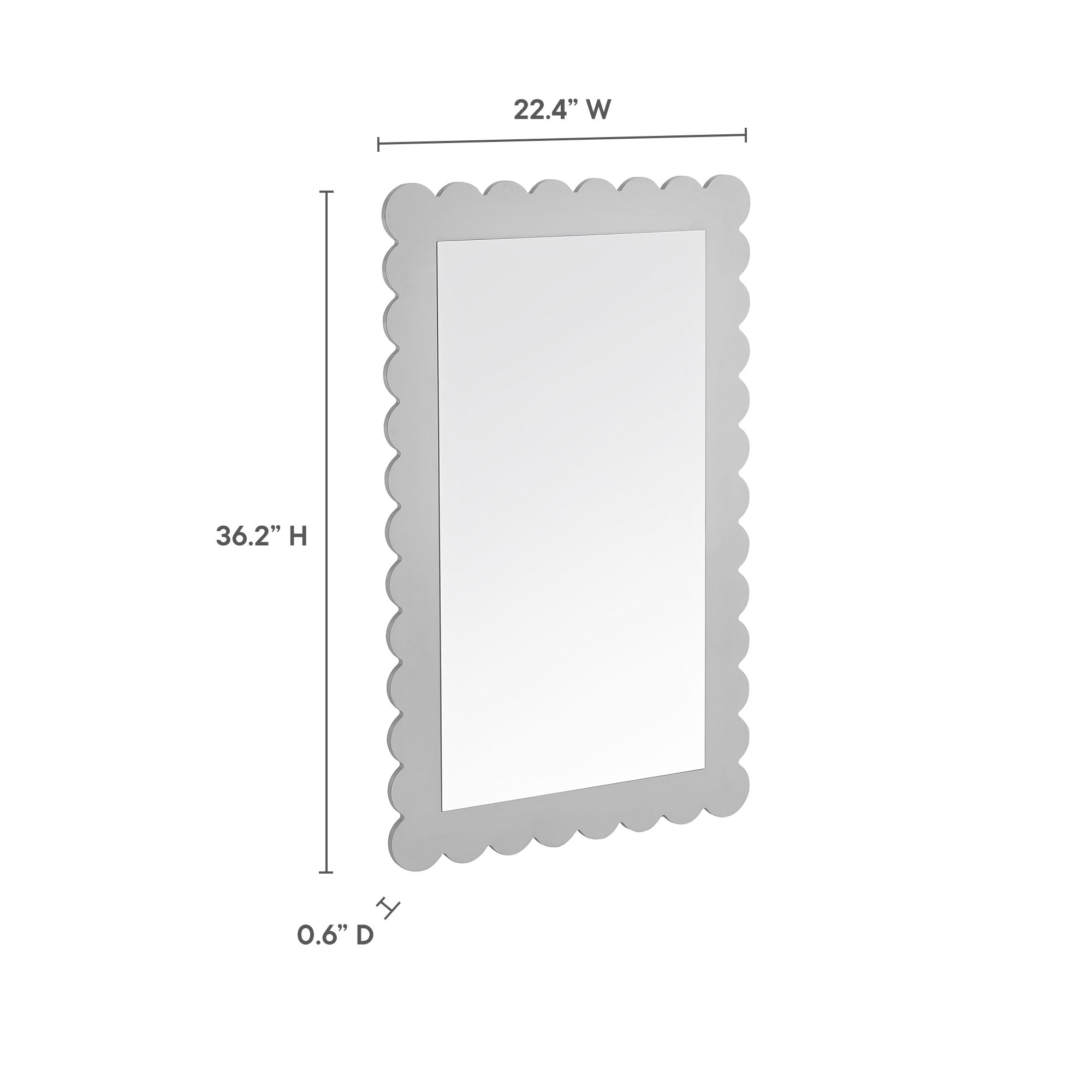 Emmeline Scalloped Rectangle Wall Mirror by Modway - Best Buy Furniture