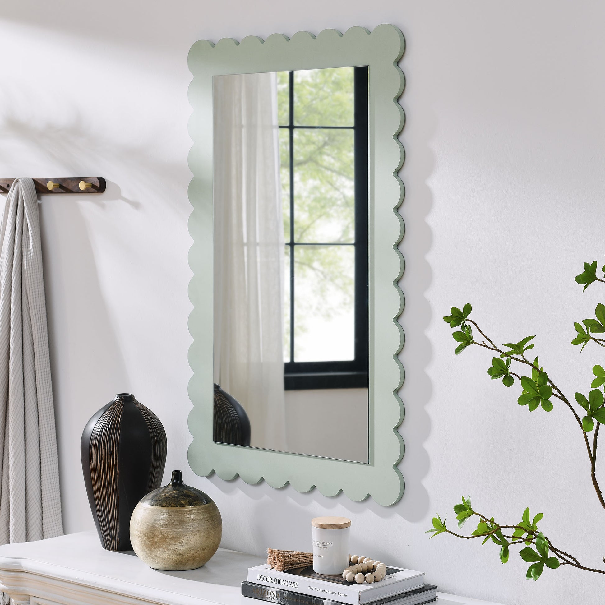 Emmeline Scalloped Rectangle Wall Mirror by Modway - Best Buy Furniture