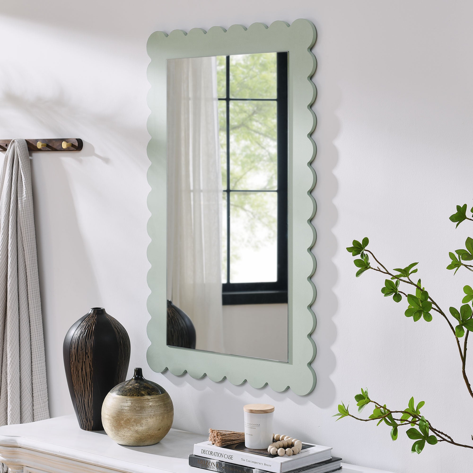 Emmeline Scalloped Rectangle Wall Mirror by Modway - Best Buy Furniture