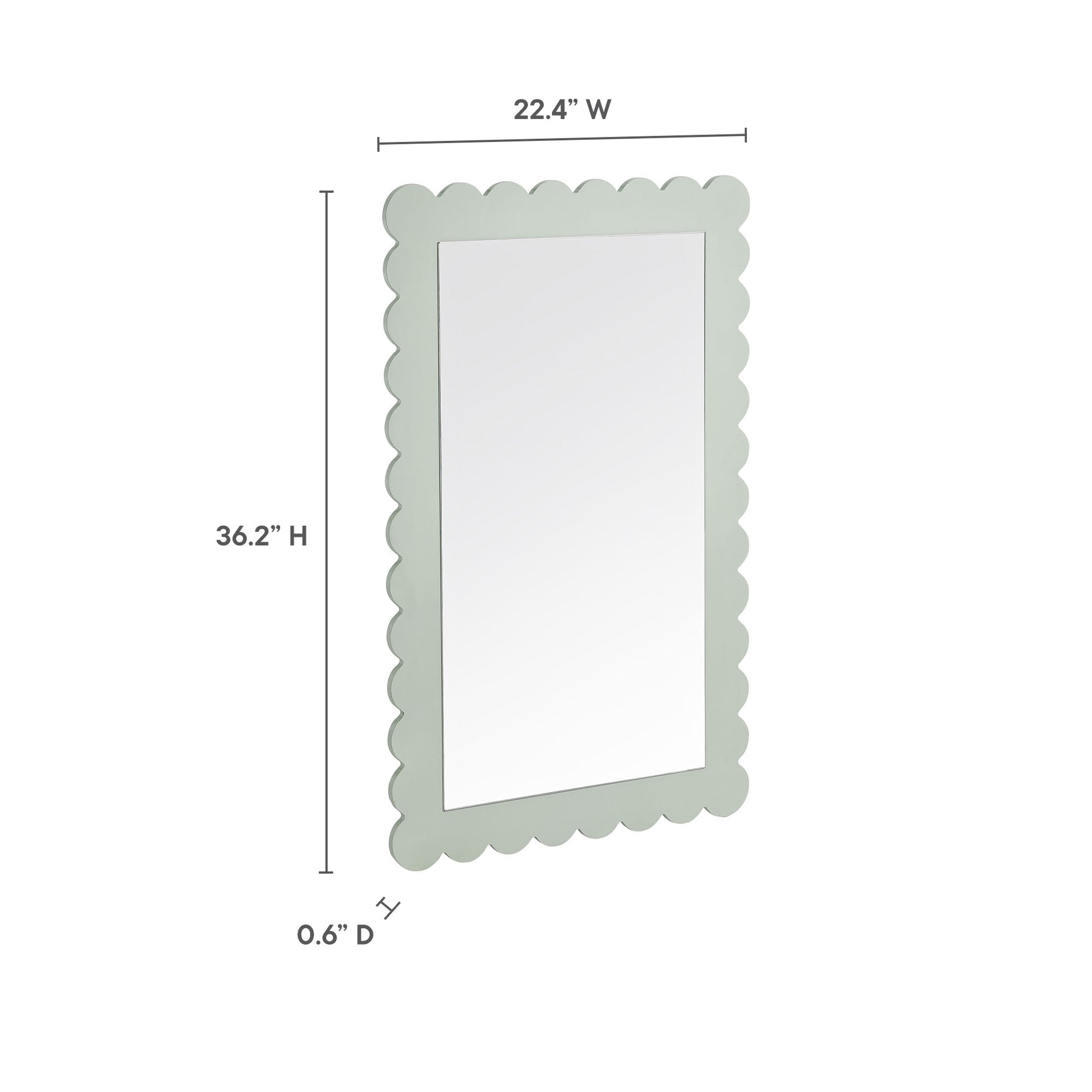 Emmeline Scalloped Rectangle Wall Mirror by Modway - Best Buy Furniture