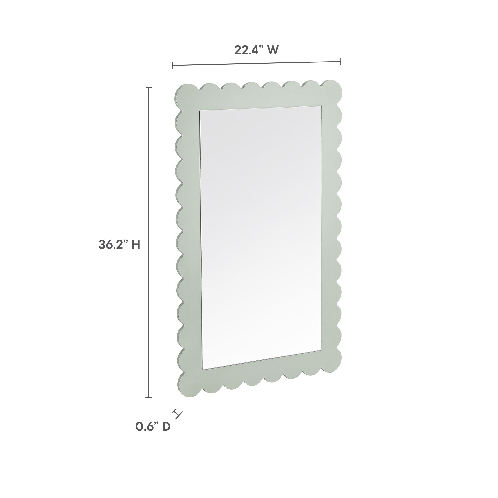 Emmeline Scalloped Rectangle Wall Mirror by Modway - Best Buy Furniture