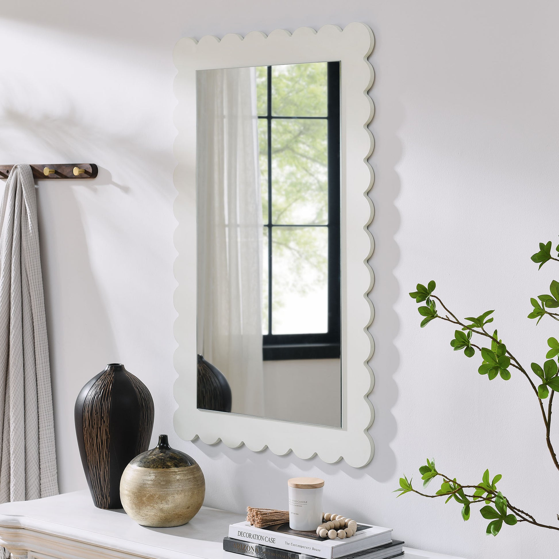 Emmeline Scalloped Rectangle Wall Mirror by Modway - Best Buy Furniture