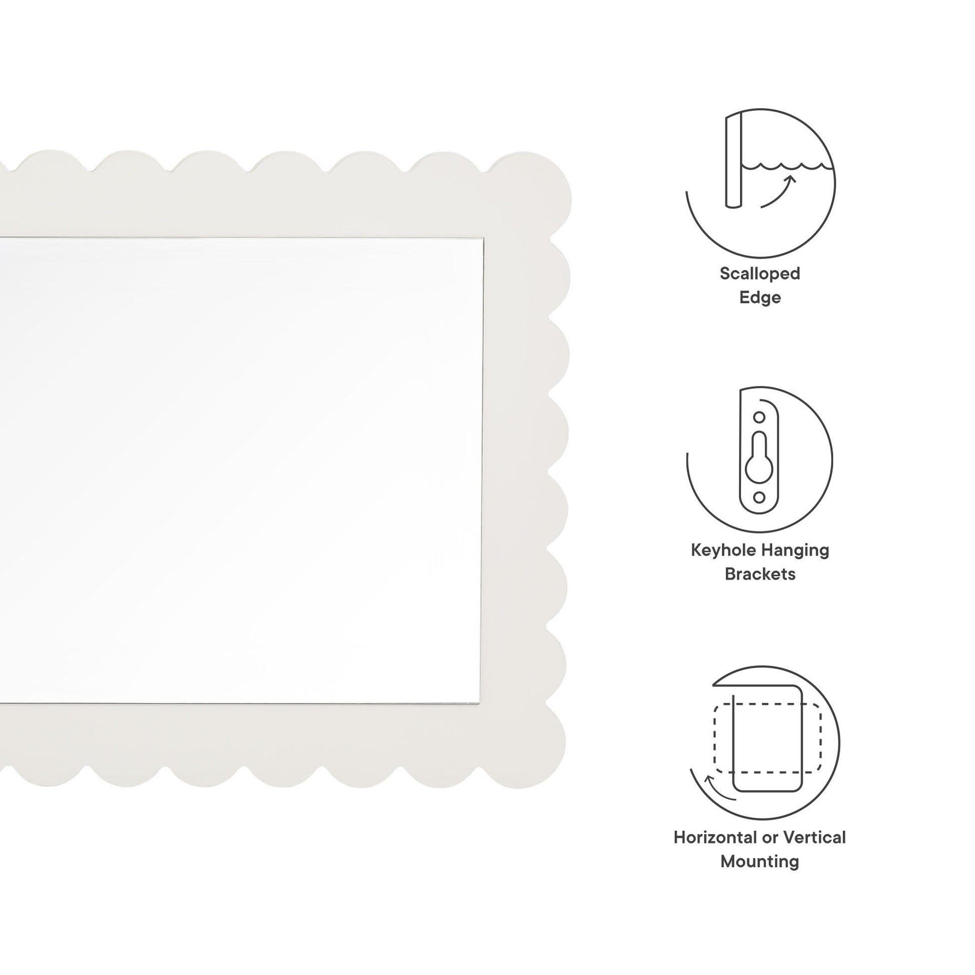 Emmeline Scalloped Rectangle Wall Mirror by Modway - Best Buy Furniture